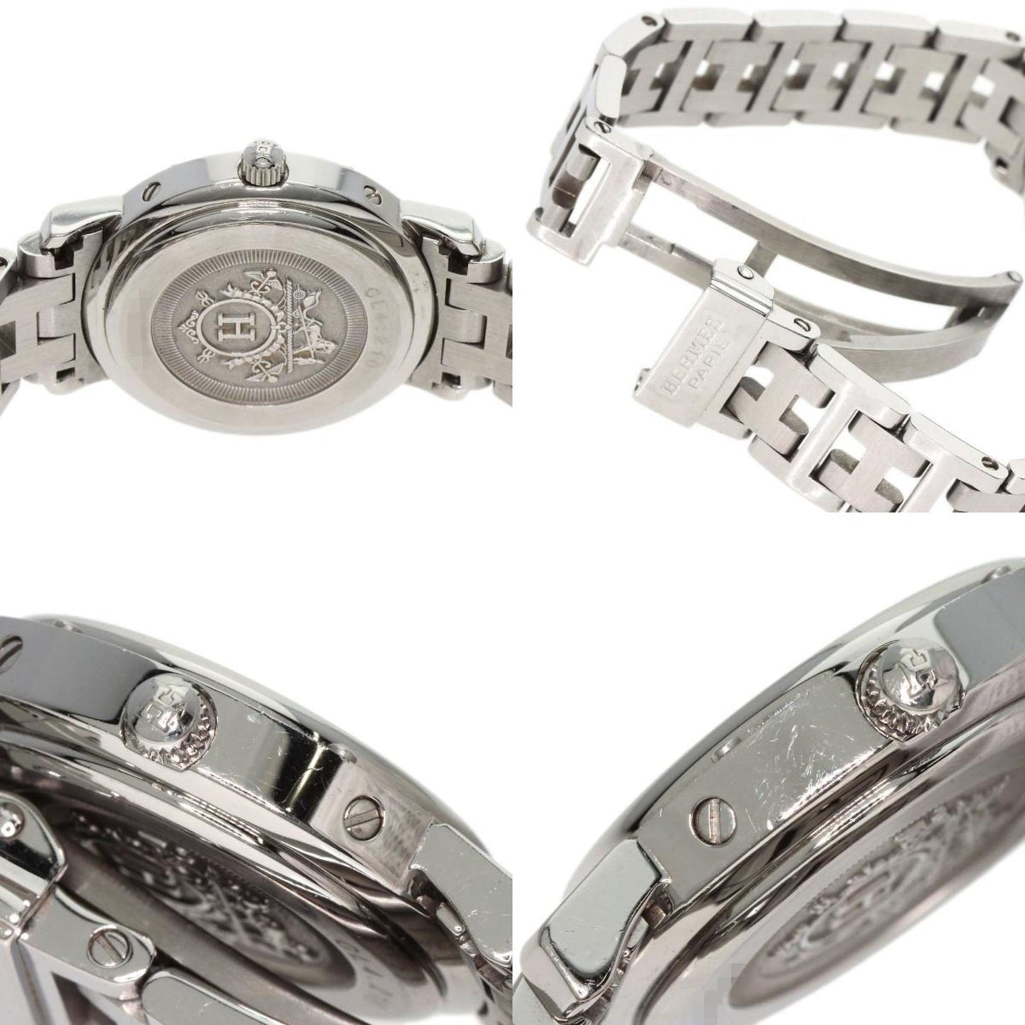 Hermes Cl4.210 Clipper Watch Stainless Steel Ss