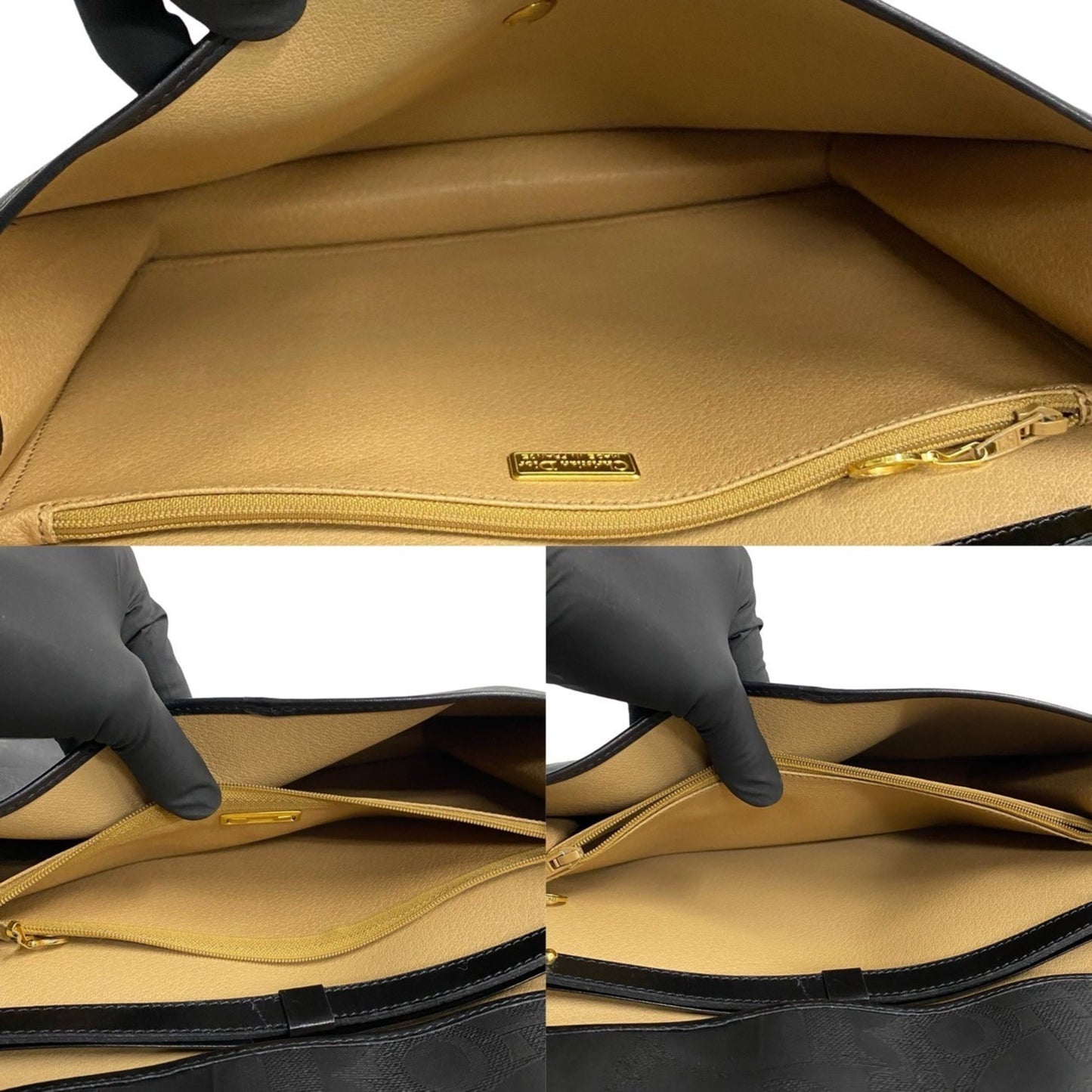 Christian Dior 66229 Black Leather Shoulder Bag