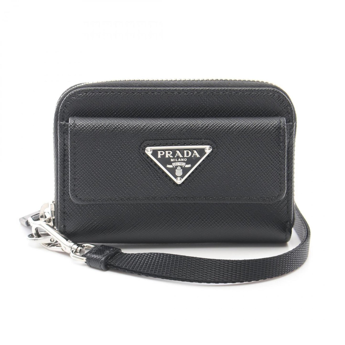 Prada Saffiano Triang Wallet/Coin Case Wallet Saffiano Leather
