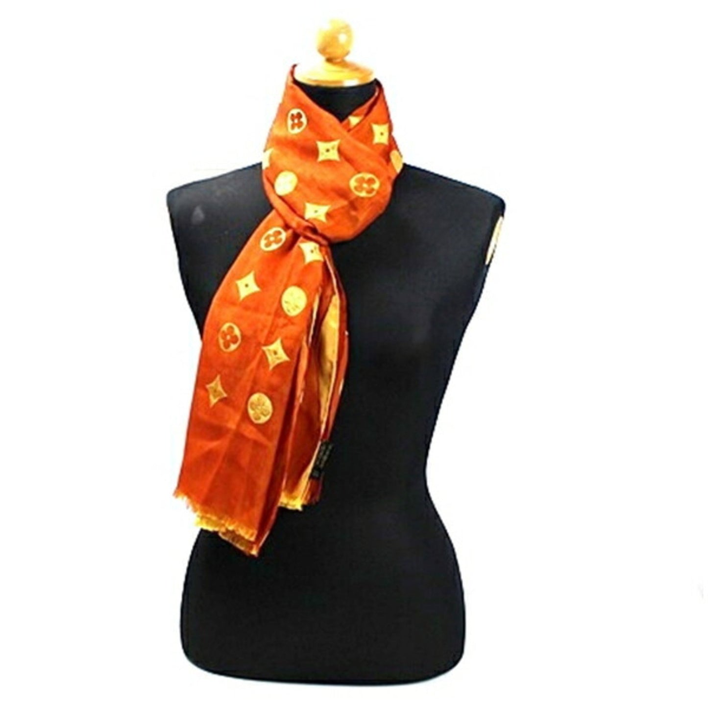 Louis Vuitton Acetate Silk Stole Scarf Muffler Rectangular Reversible Louis Vuitton