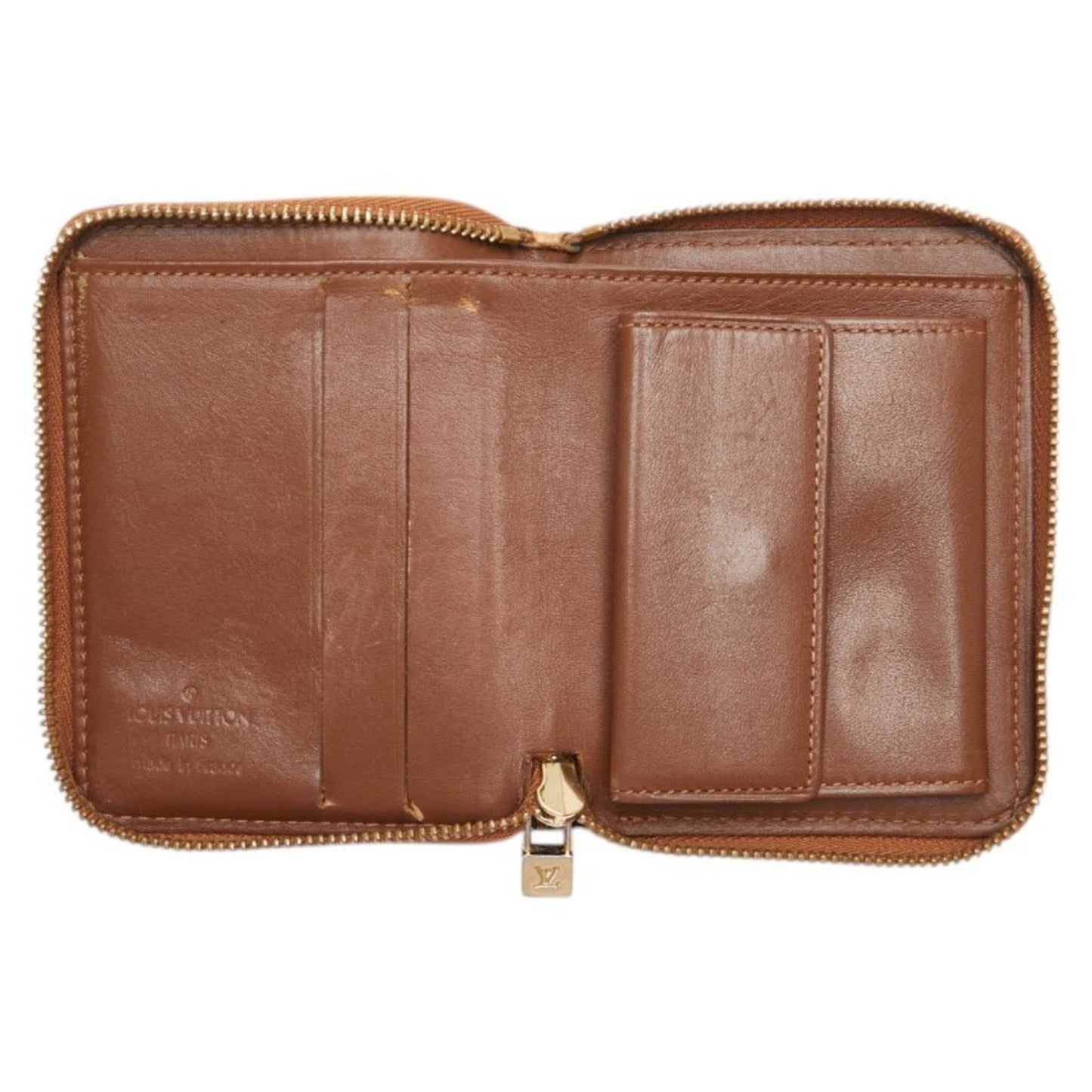Louis Vuitton Monogram Vernis Bloom Round Bi-Fold Wallet M91152 Bronze Brown Patent Leather