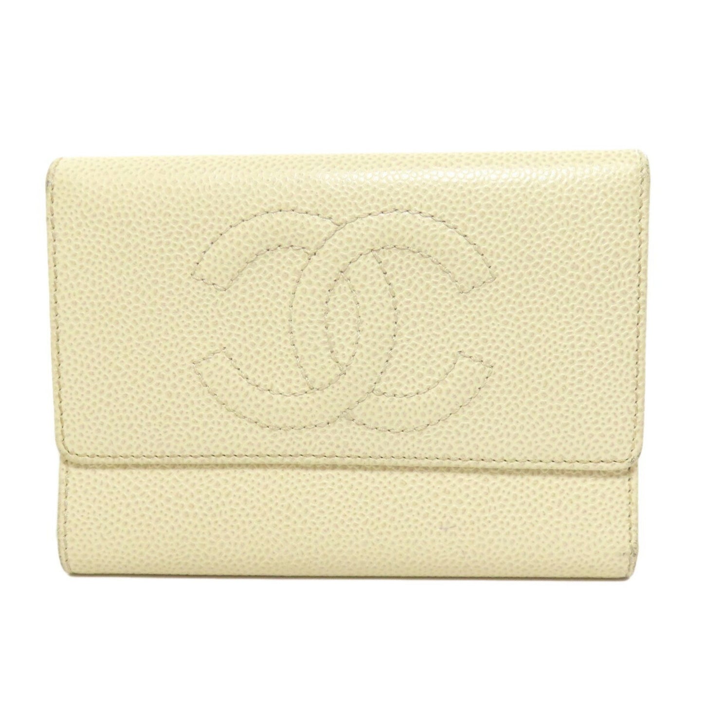 Chanel Coco Mark Bi-Fold Wallet Grained Calfskin