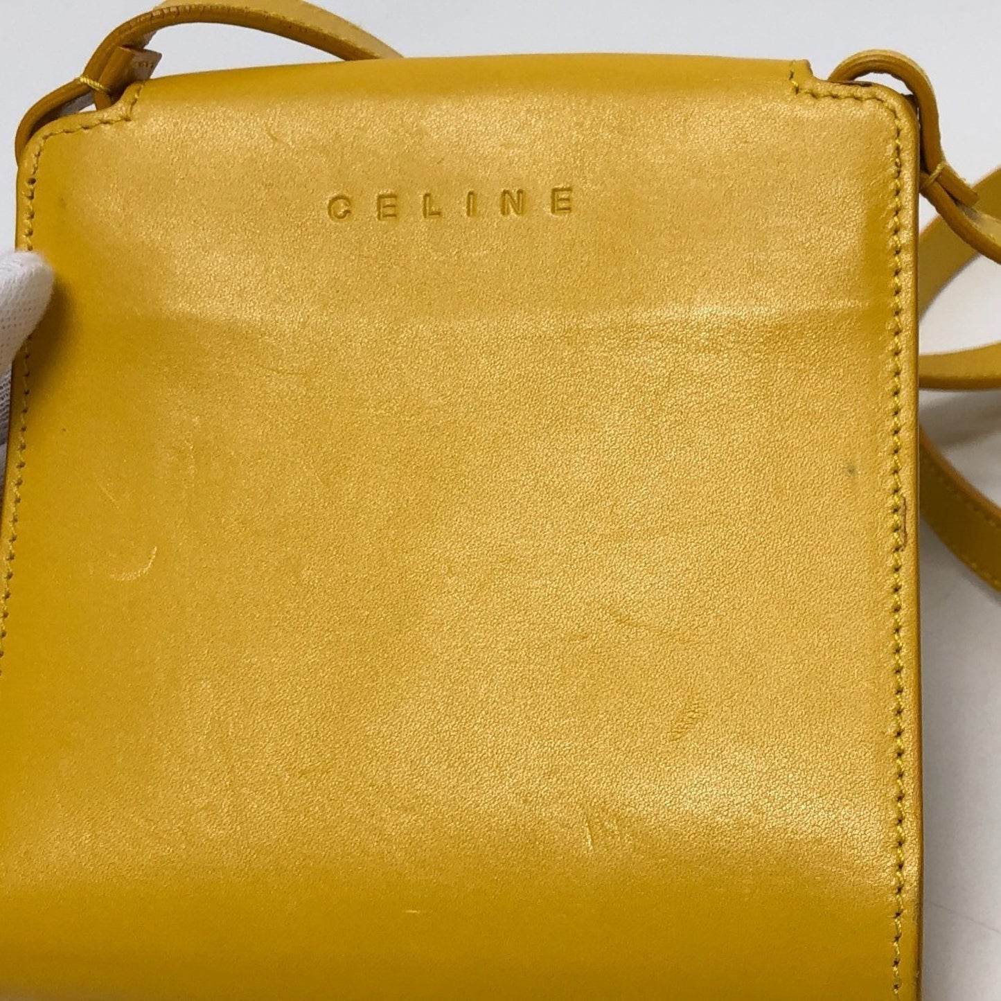 Celine Flower Pochette Shoulder Bag Leather Canvas
