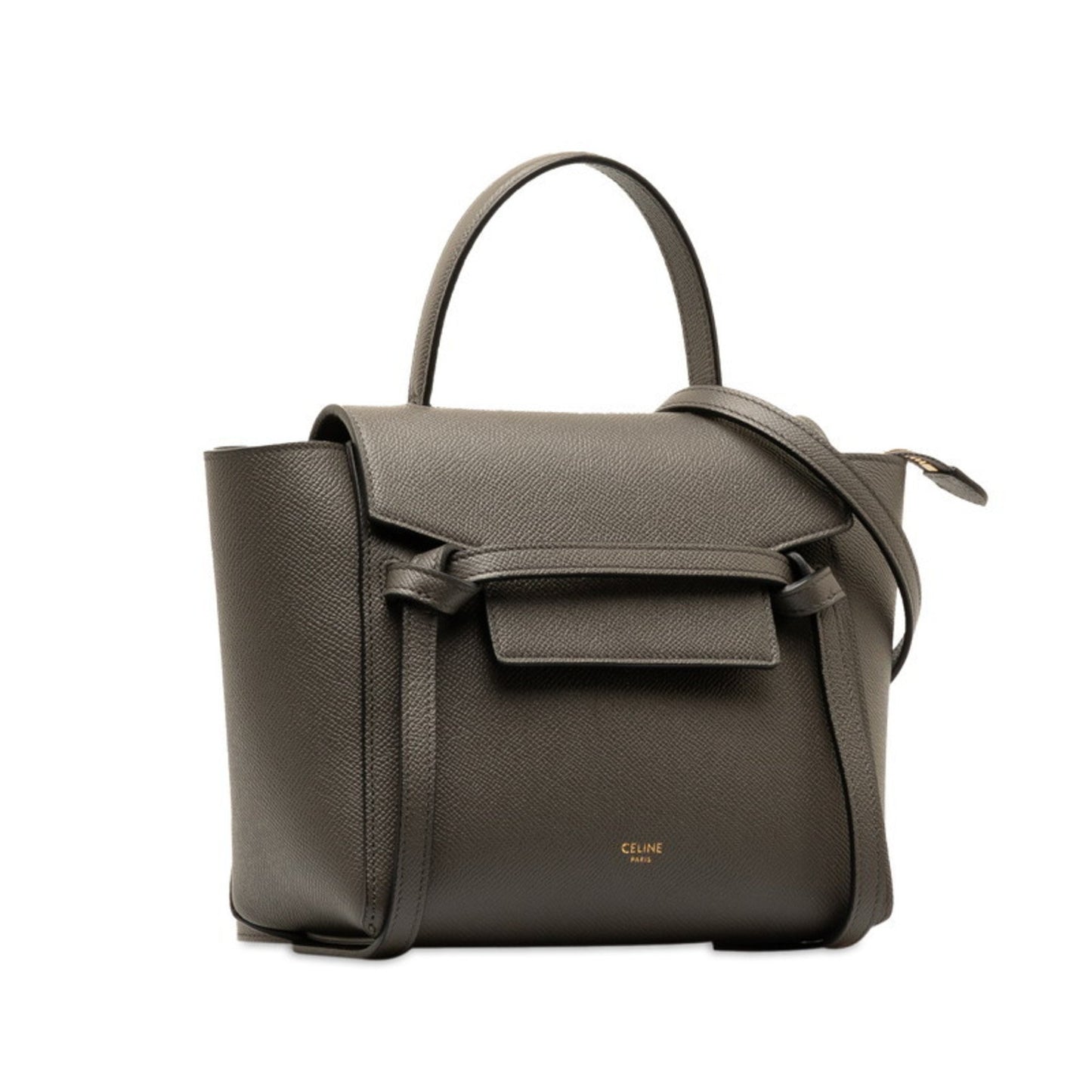 Celine Nano Belt Bag Handbag Shoulder S-Ai-1282 Grey Leather