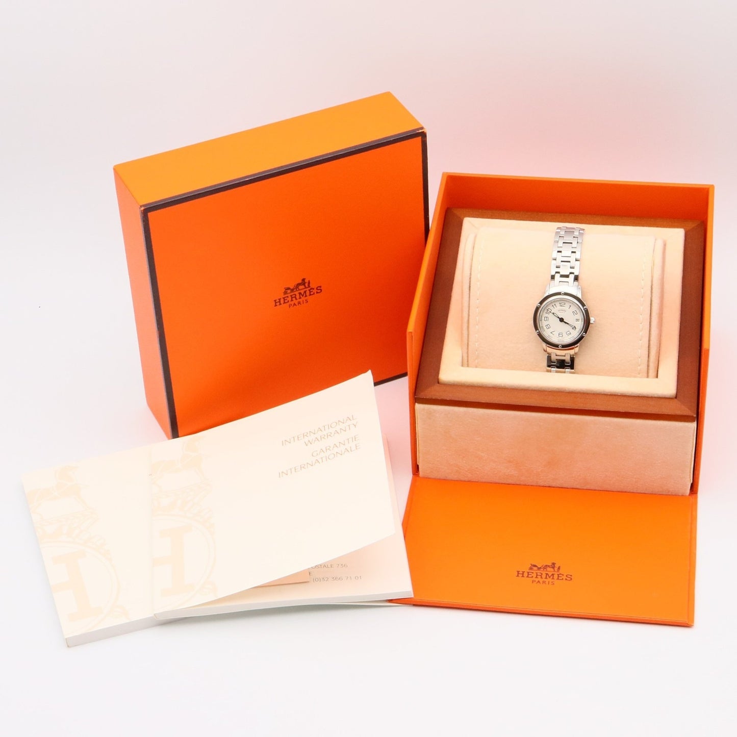 Herms Clipper Classic Stainless Steel Watch For Women