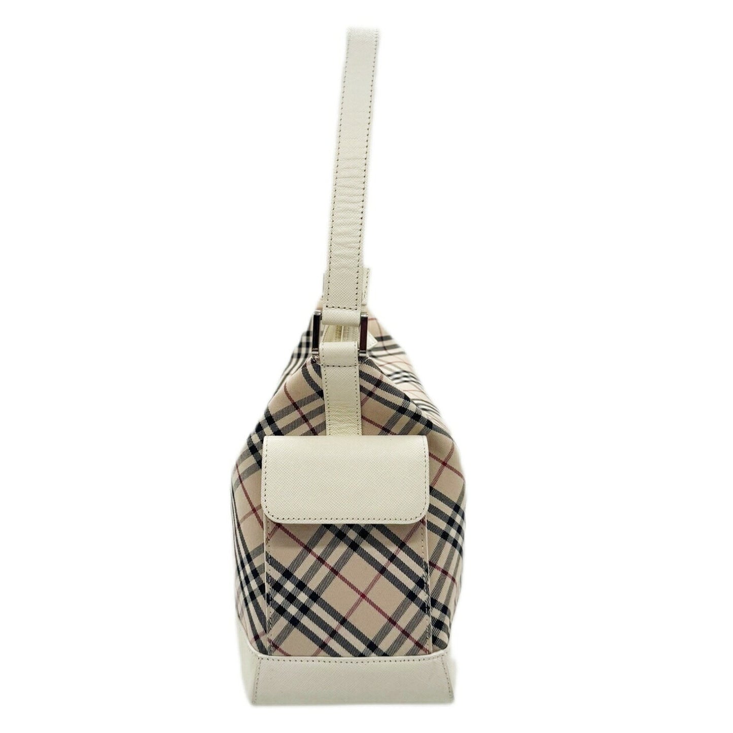 Burberry Nova Check Pattern White/Beige Canvas Bag