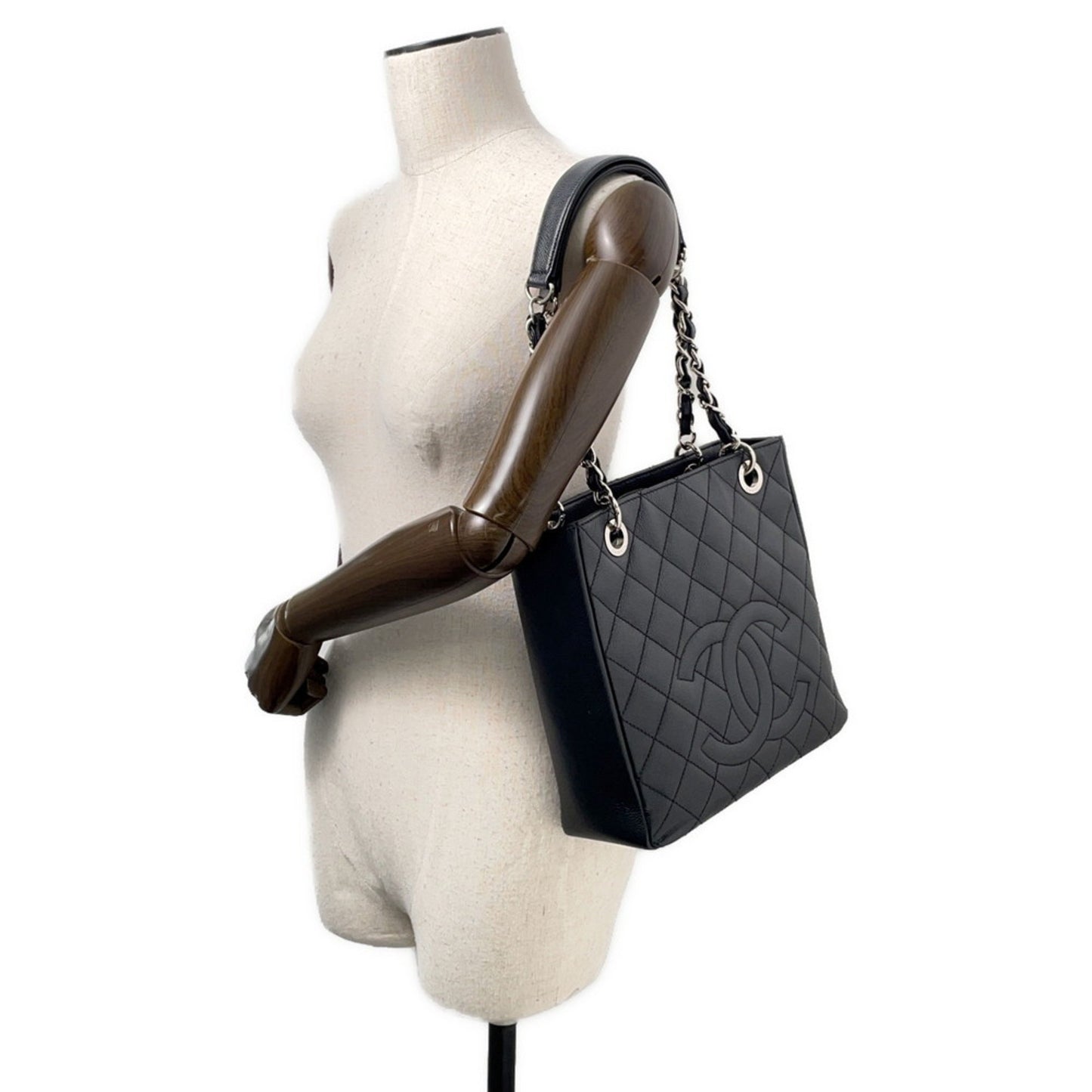 Chanel Matelasse Coco Mark Tote Bag A50994 Shoulder Pst Black