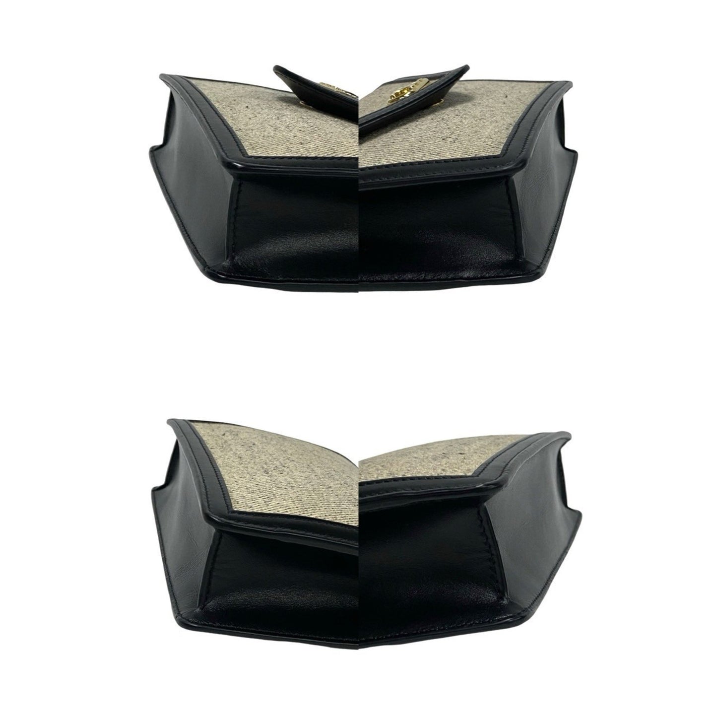 Celine Triomphe Chain Shoulder Bag In Canvas And Leather