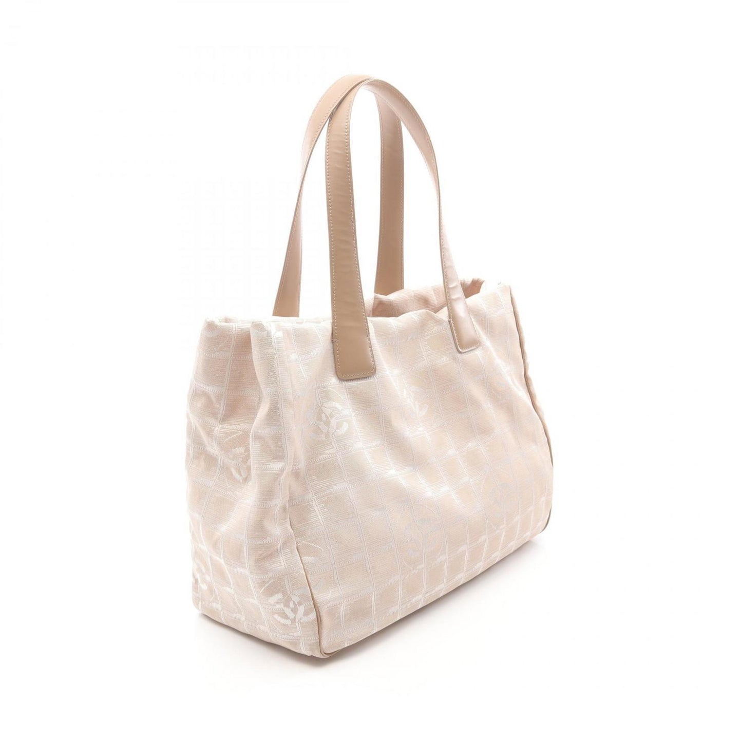 Chanel New Travel Line Mm Tote Bag Leather Nylon Canvas