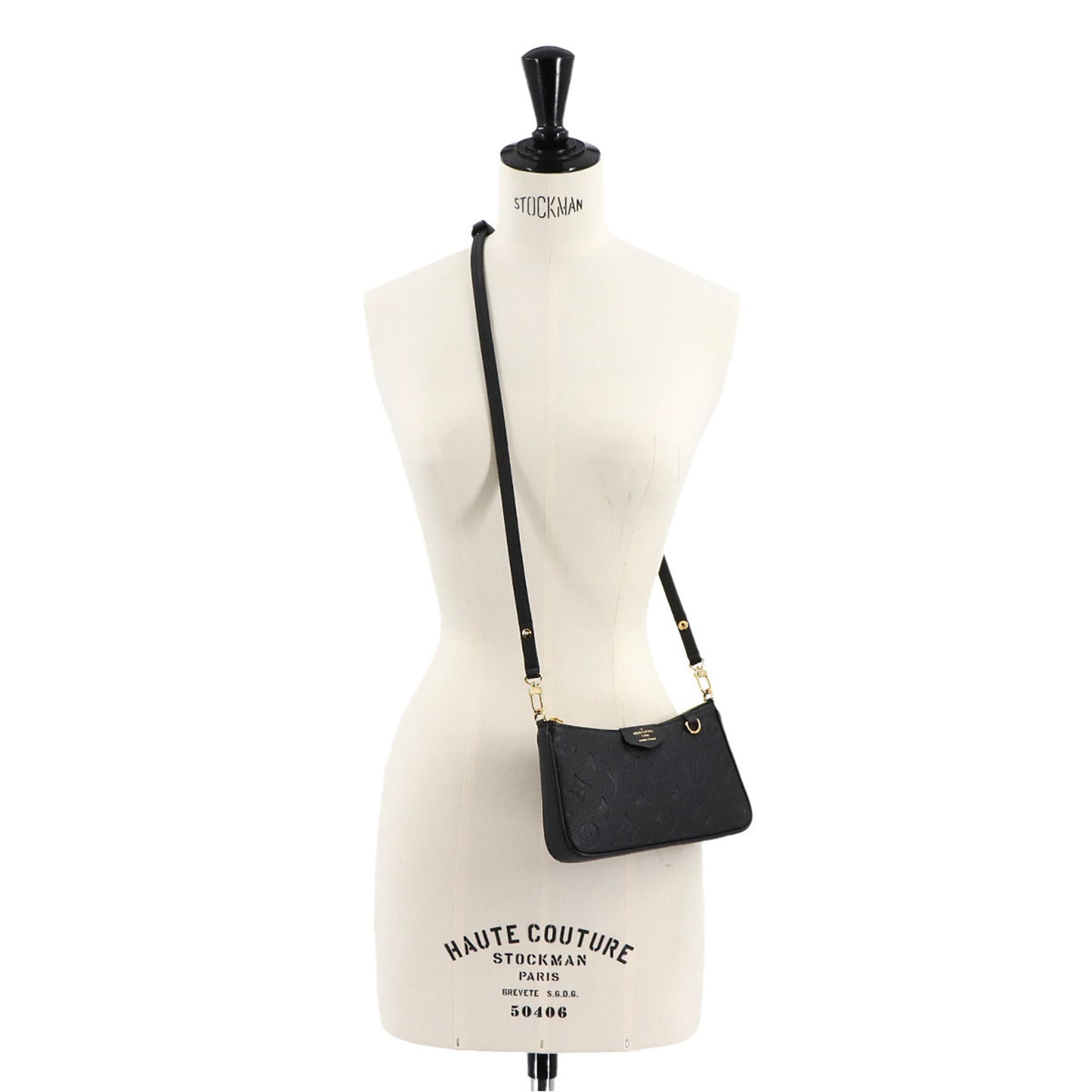 Louis Vuitton Monogram Empreinte Easy Pouch 2-Way Shoulder Bag In Leather Noir (M80349)