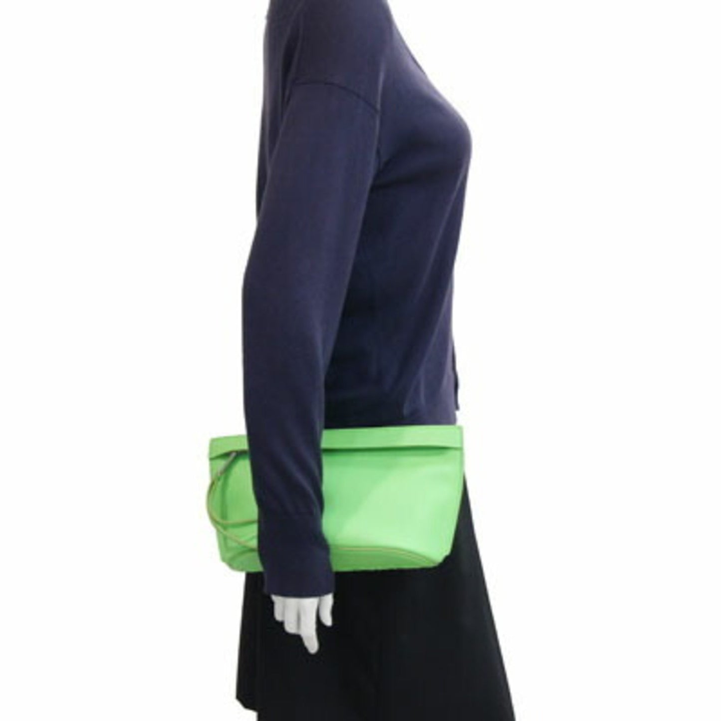 Salvatore Ferragamo Clutch Bag Size 24 1390 Light Green Leather Pouch