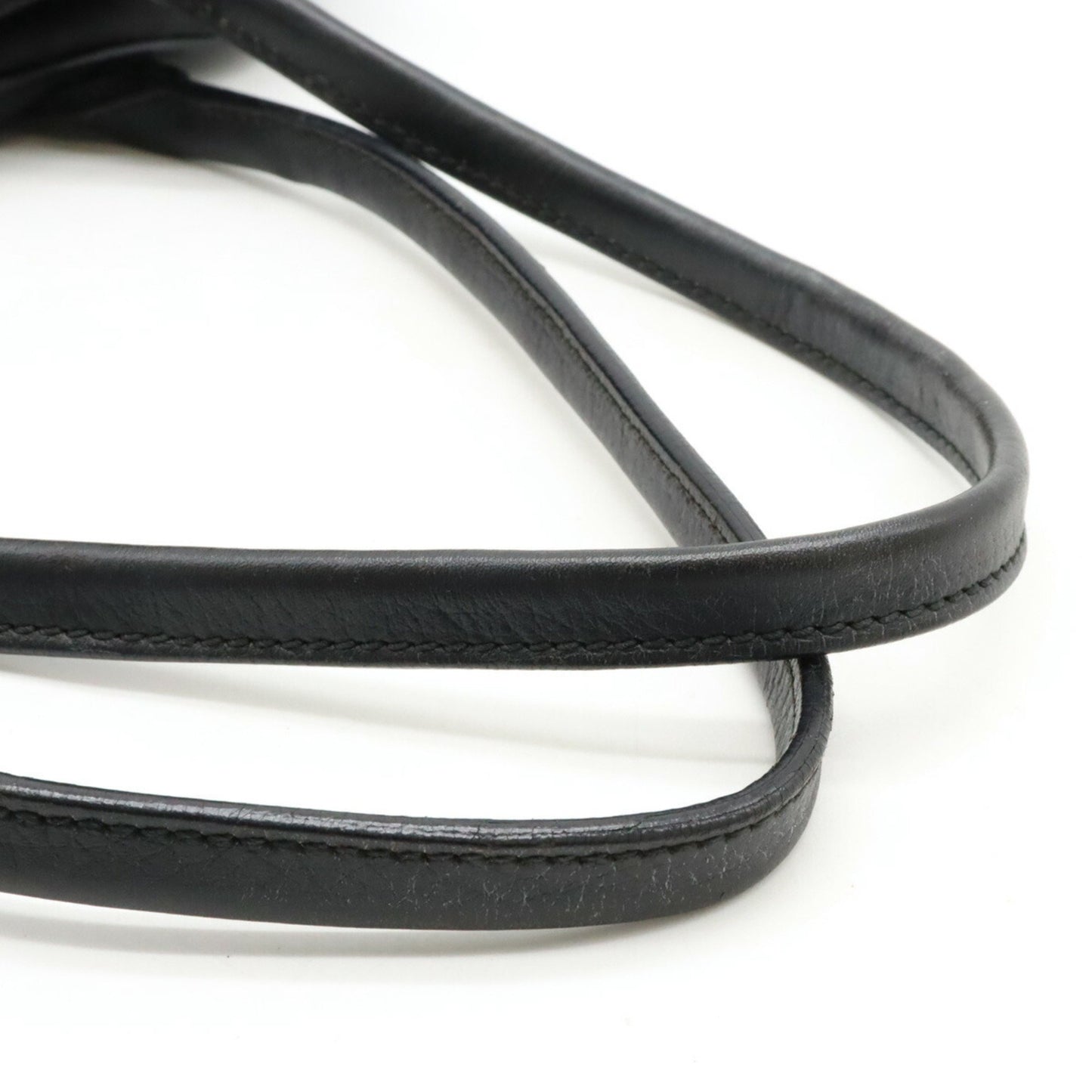 Gucci Gucci Gg Nylon Sherry Line Shoulder Bag Leather Black 293594