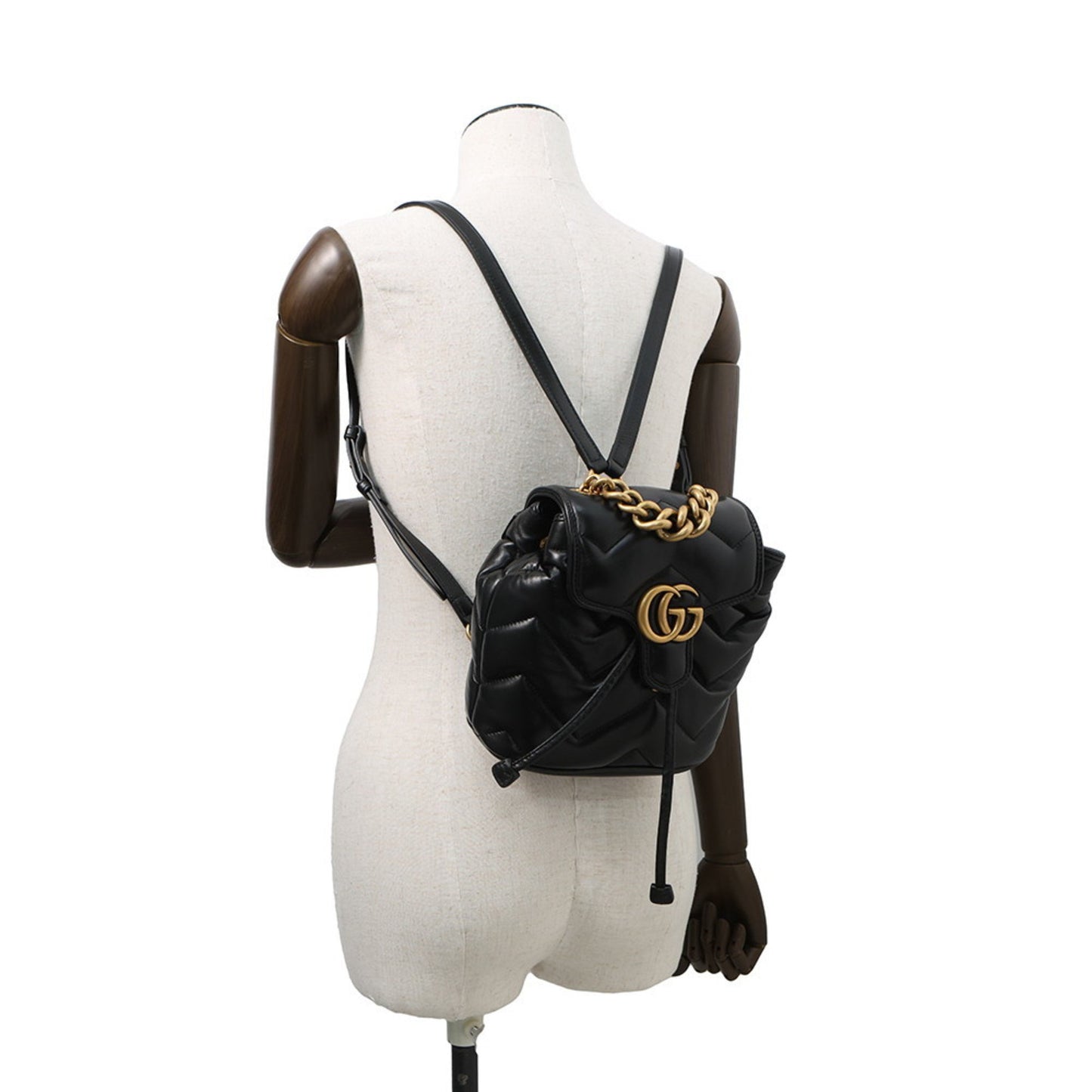 Gucci Gg Marmont Mini Backpack In Leather (777253) - Black