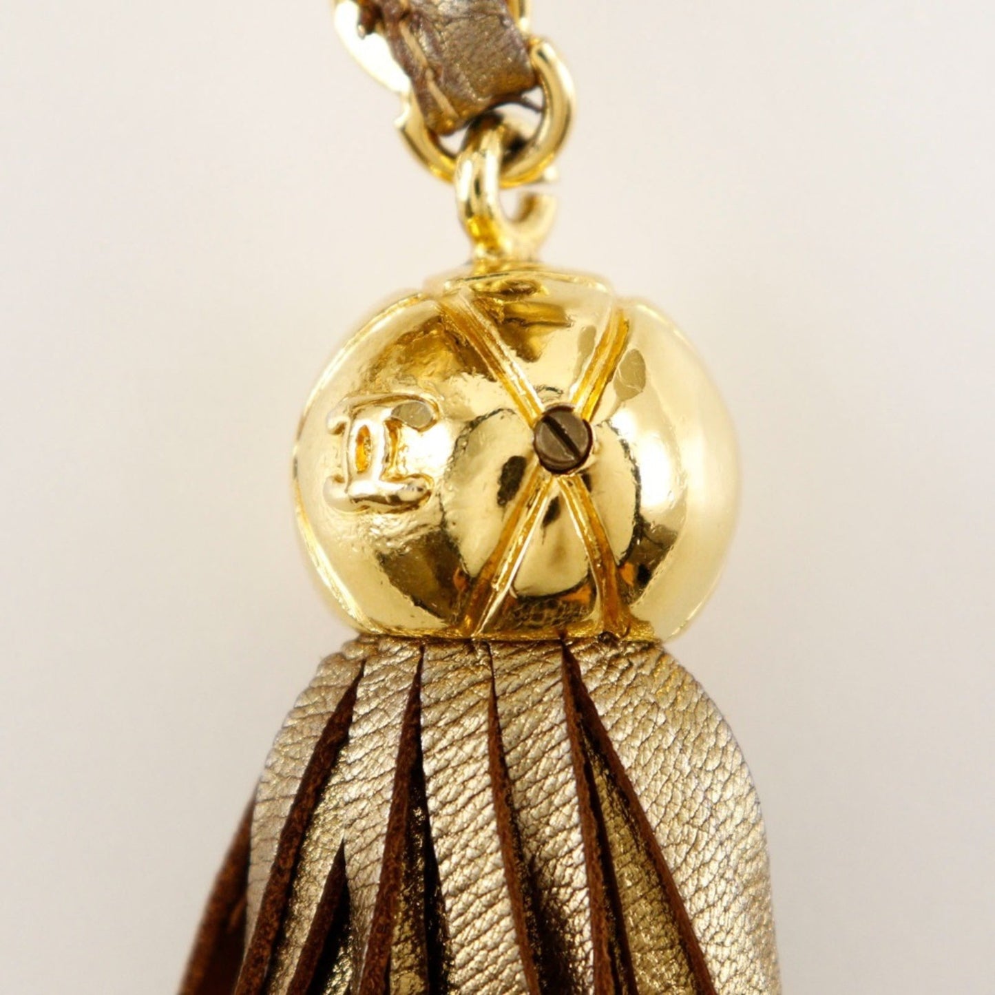 Chanel Chain Shoulder Bag Matelasse A03727 Lambskin Gold Fringe Chainshoulder