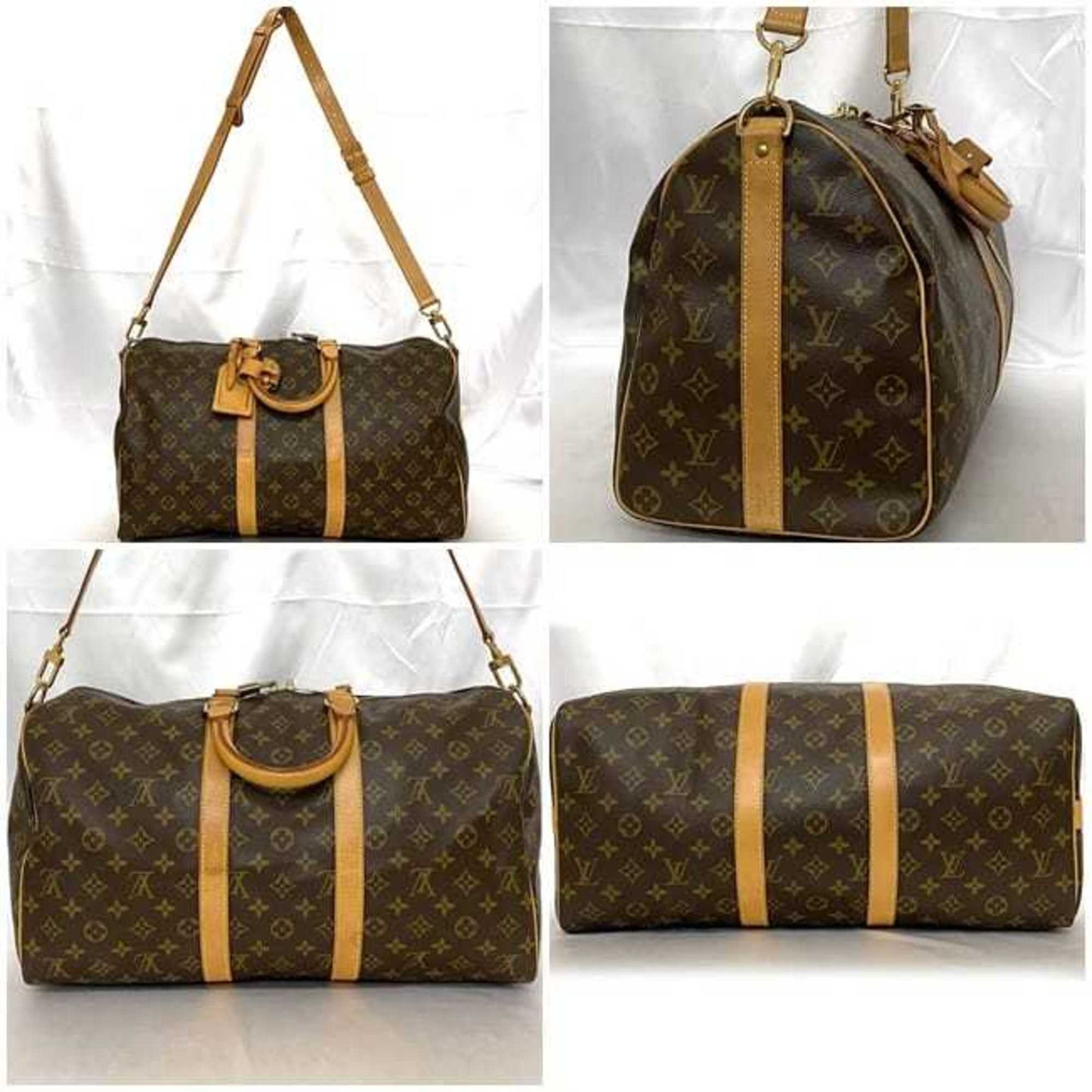 Louis Vuitton Boston Bag Keepall 45 Bandouliere Ec-23198 Brown Monogram M41418 Canvas Tanned