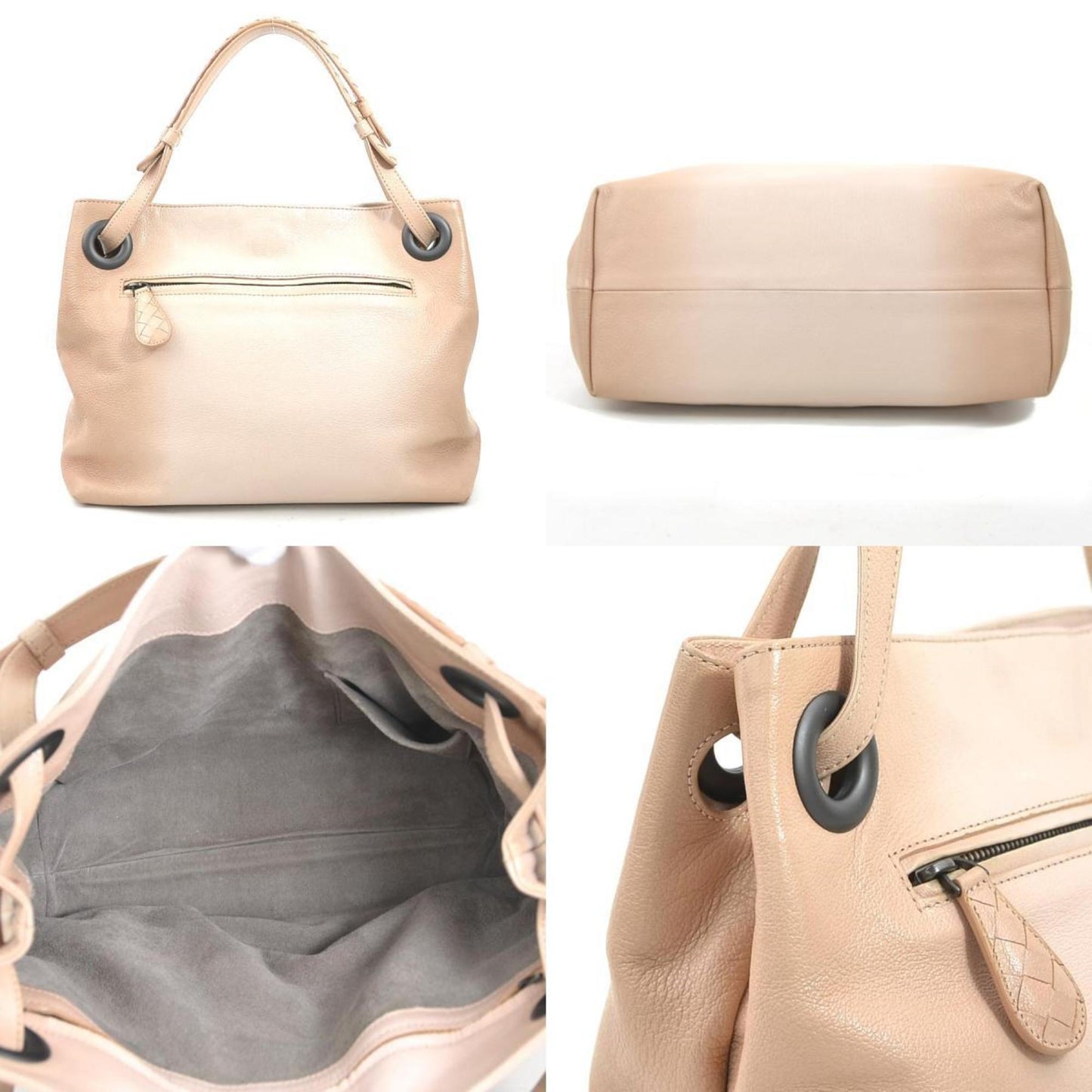 Bottega Veneta Handbag Leather Pink Beige