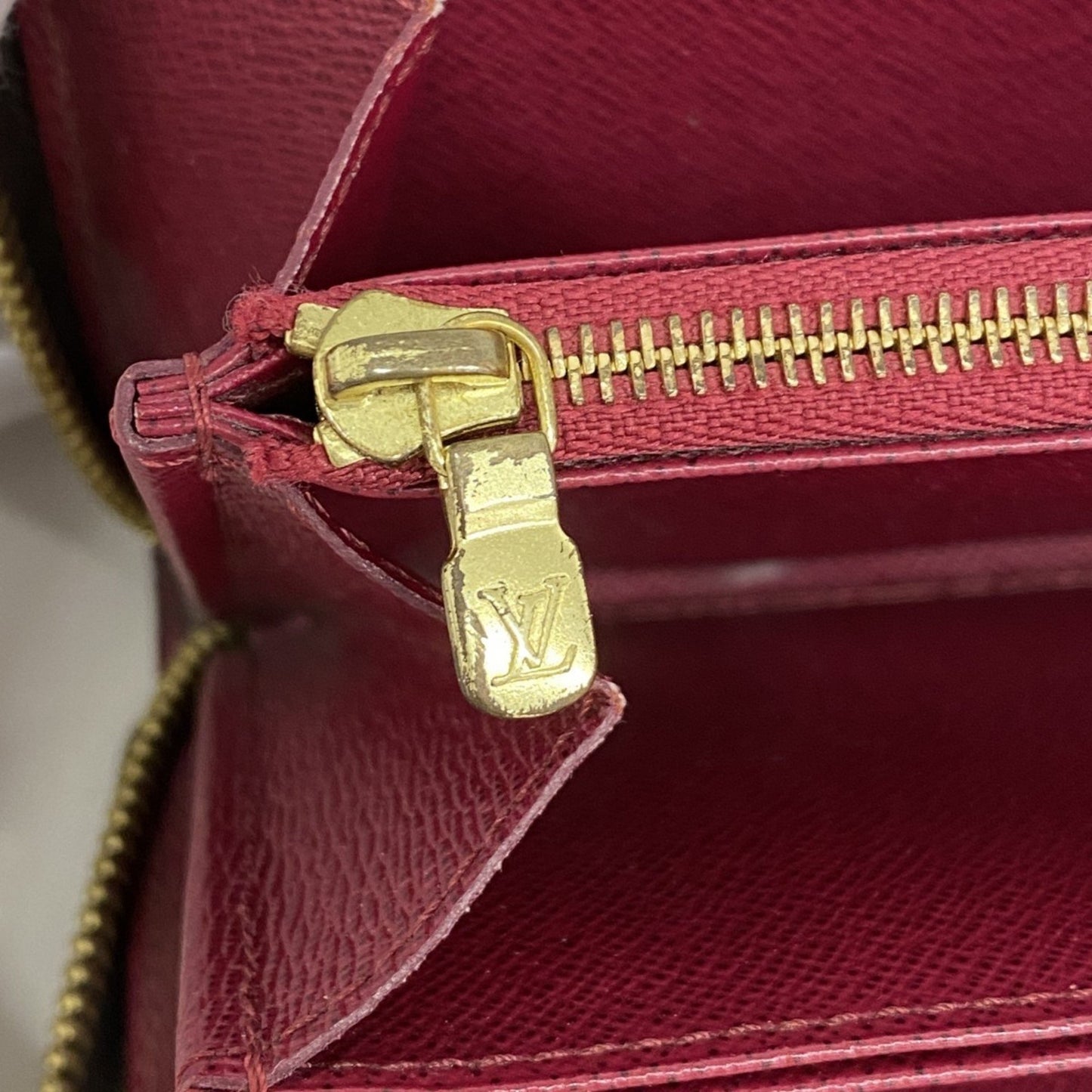 Louis Vuitton Monogram Zippy Wallet M41895 Brown Fuchsia