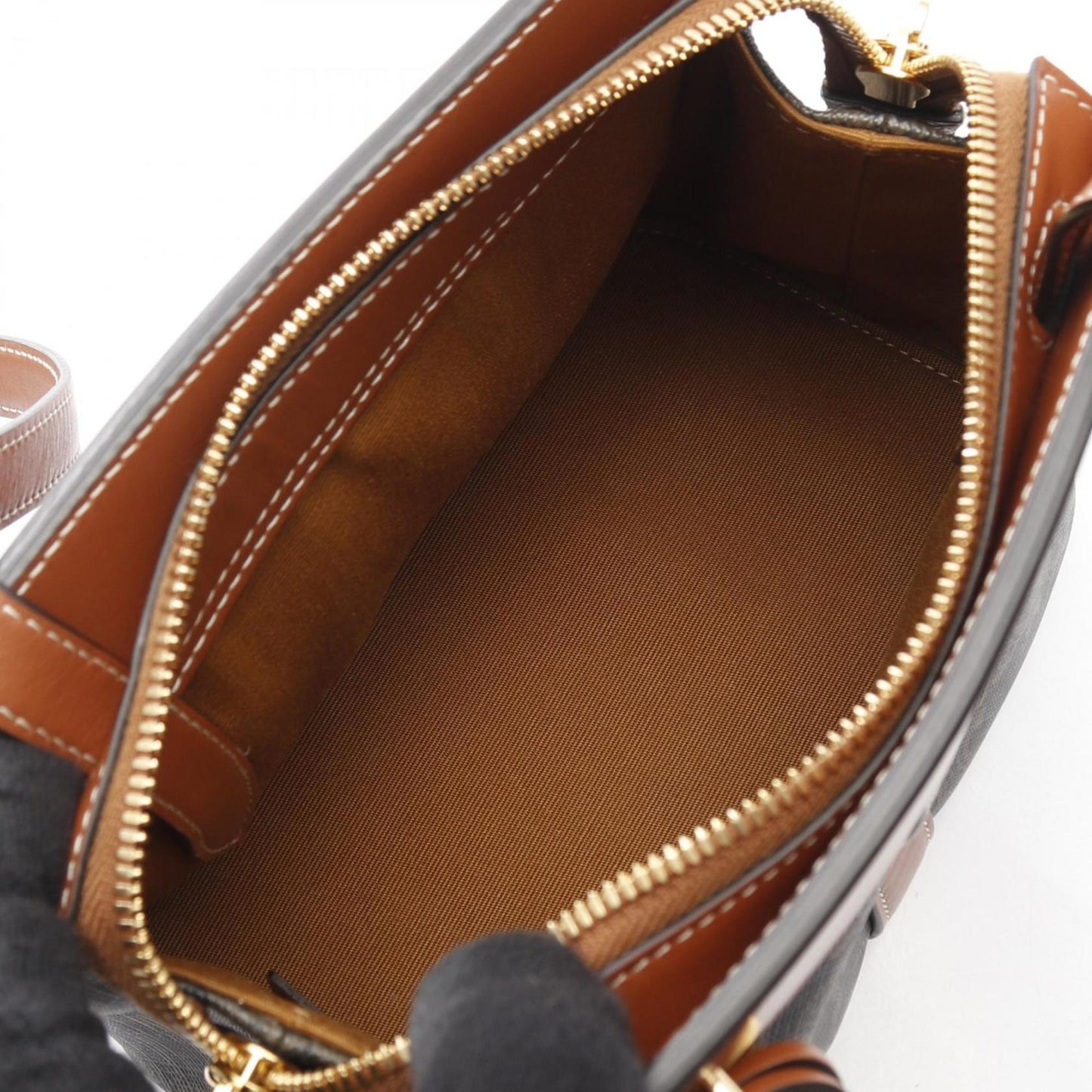 Celine Teen Cabadoux France Triomphe Shoulder Bag Coated Canvas Leather