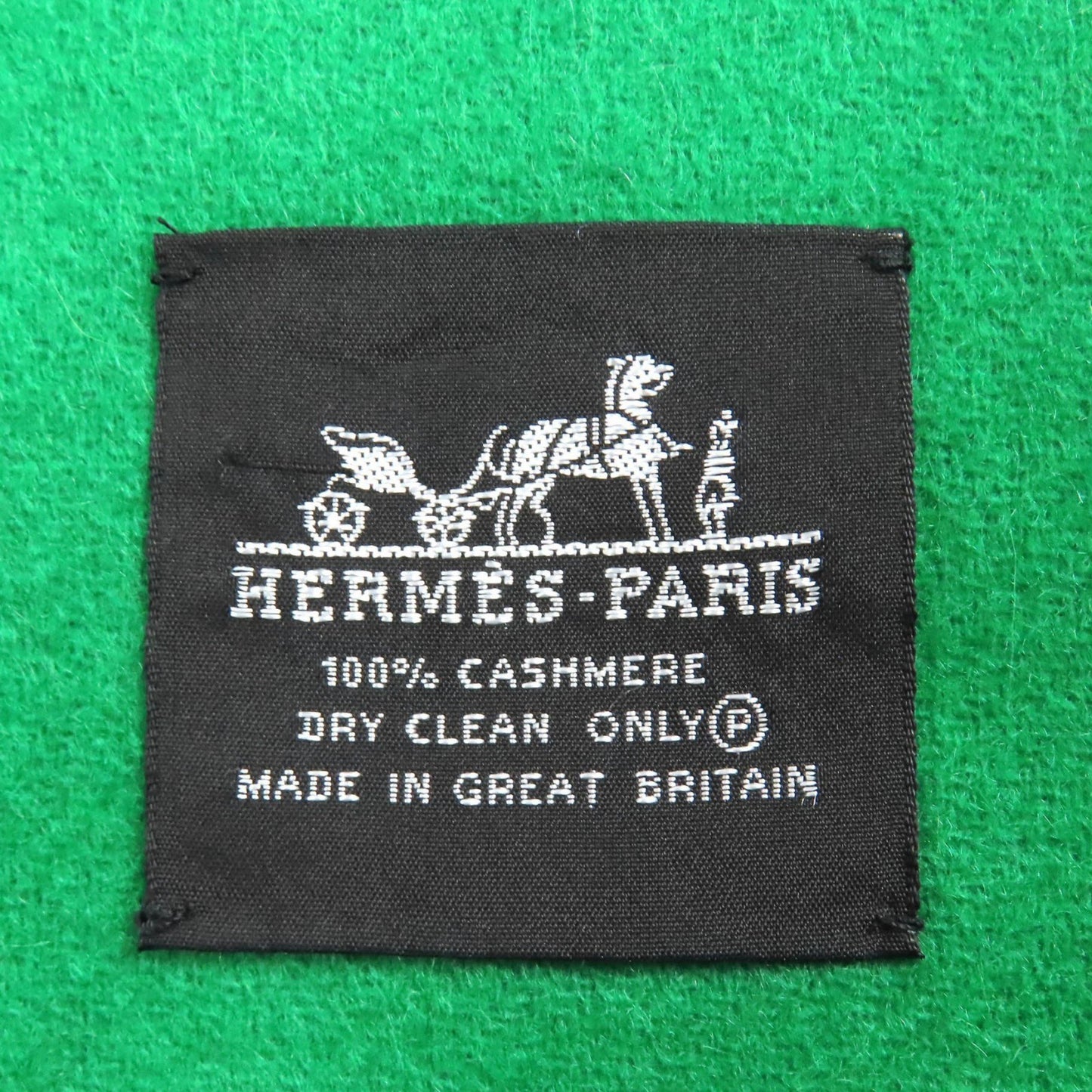 Hermes 100% Cashmere Logo Embroidered Two-Tone Fringed Large Shawl/Stole/Scarf