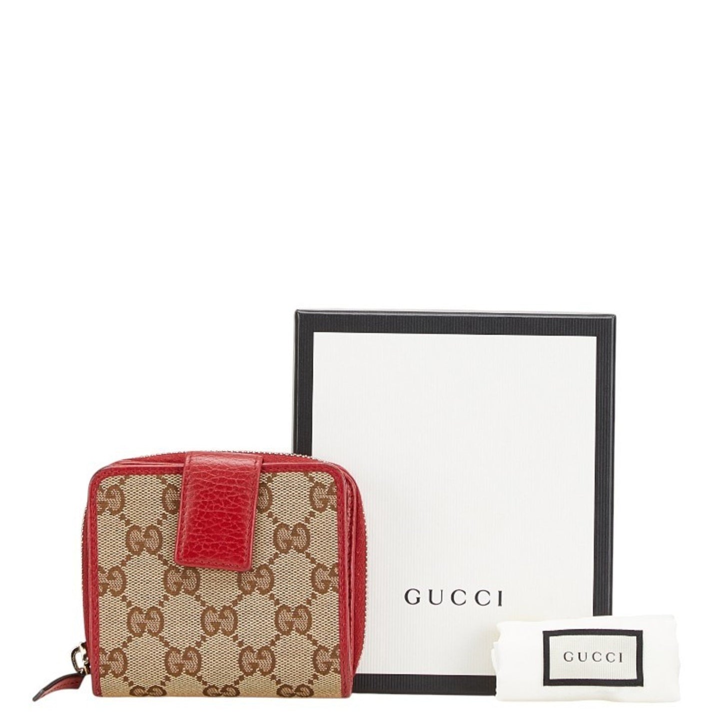 Gucci Gg Canvas Long Wallet 346056 Beige Red