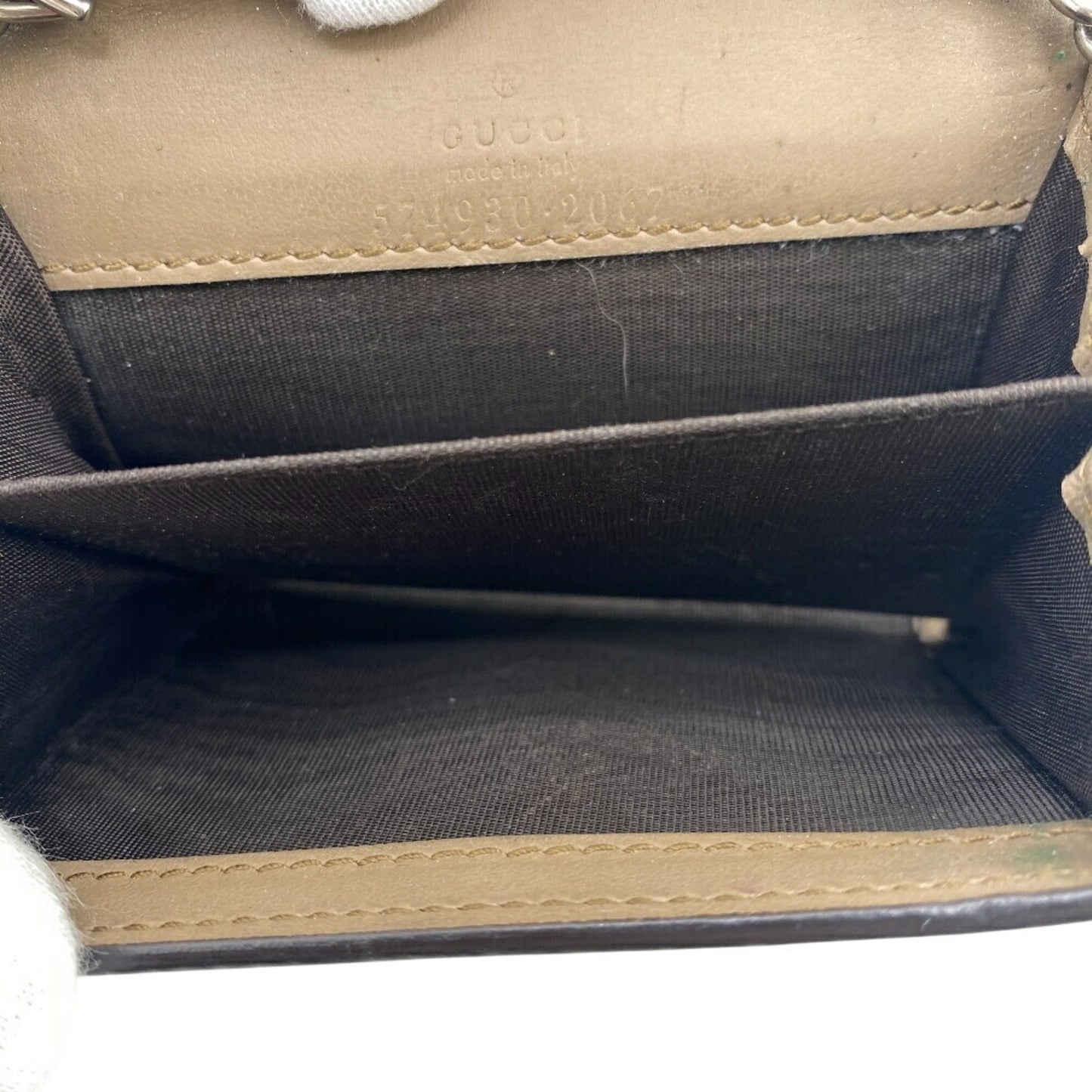 Gucci Gucci Chain Wallet Gg Supreme Bi-Fold Beige Z0013197