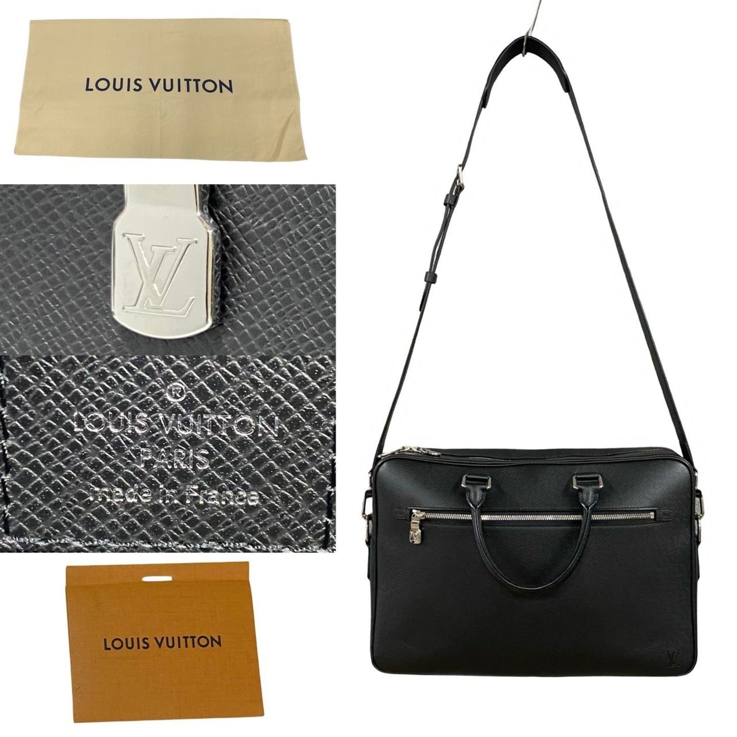 Louis Vuitton Porte-Document Voyage Taiga Leather 2-Way Shoulder Bag