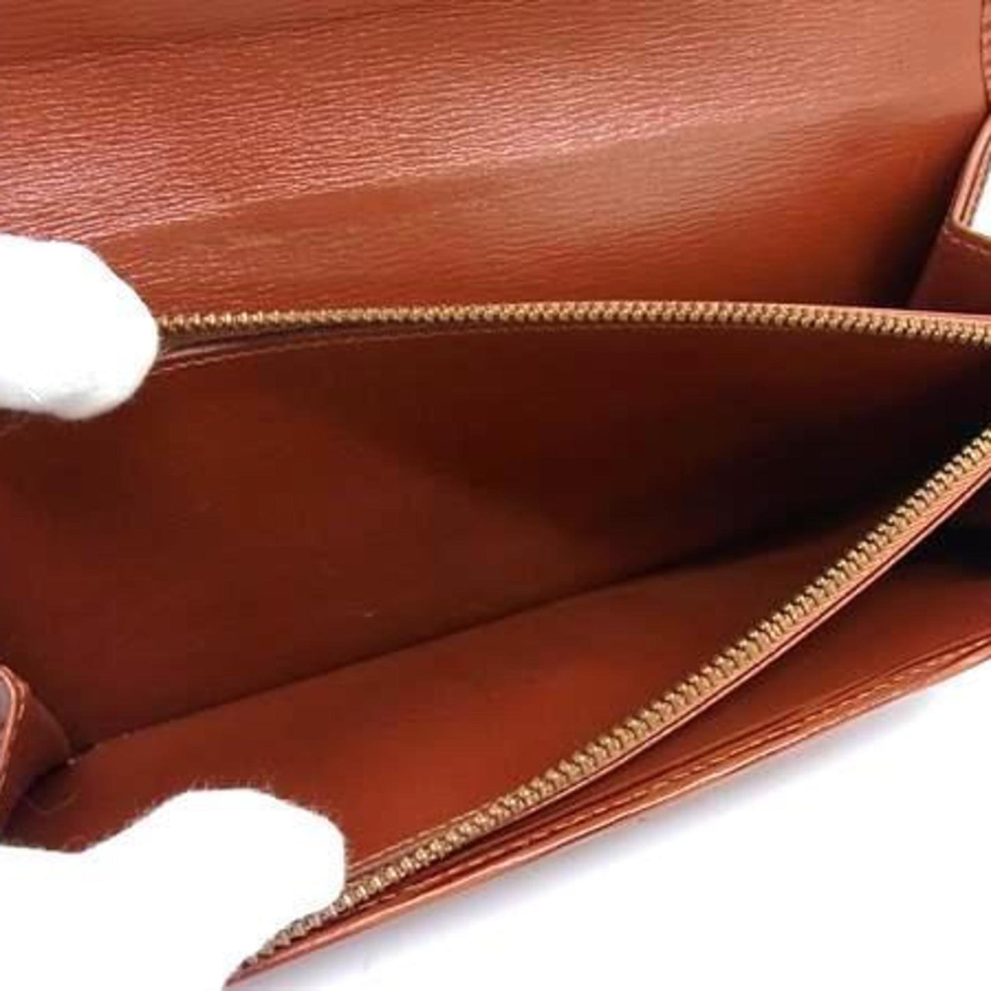 Louis Vuitton Pochette Porte Monnaie Credit Long Wallet M63573 Kenya Brown Epi Leather Bifold For