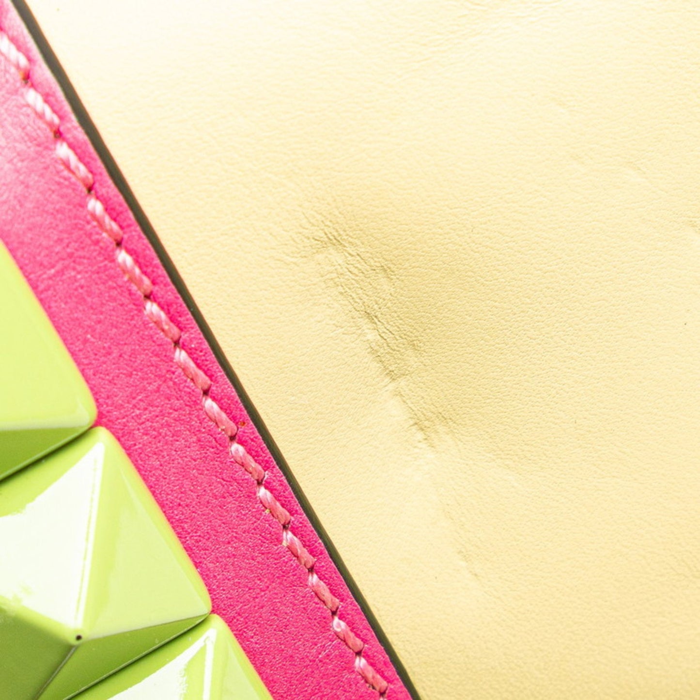 Valentino Rockstud Chain Shoulder Bag Pink Yellow Green Leather