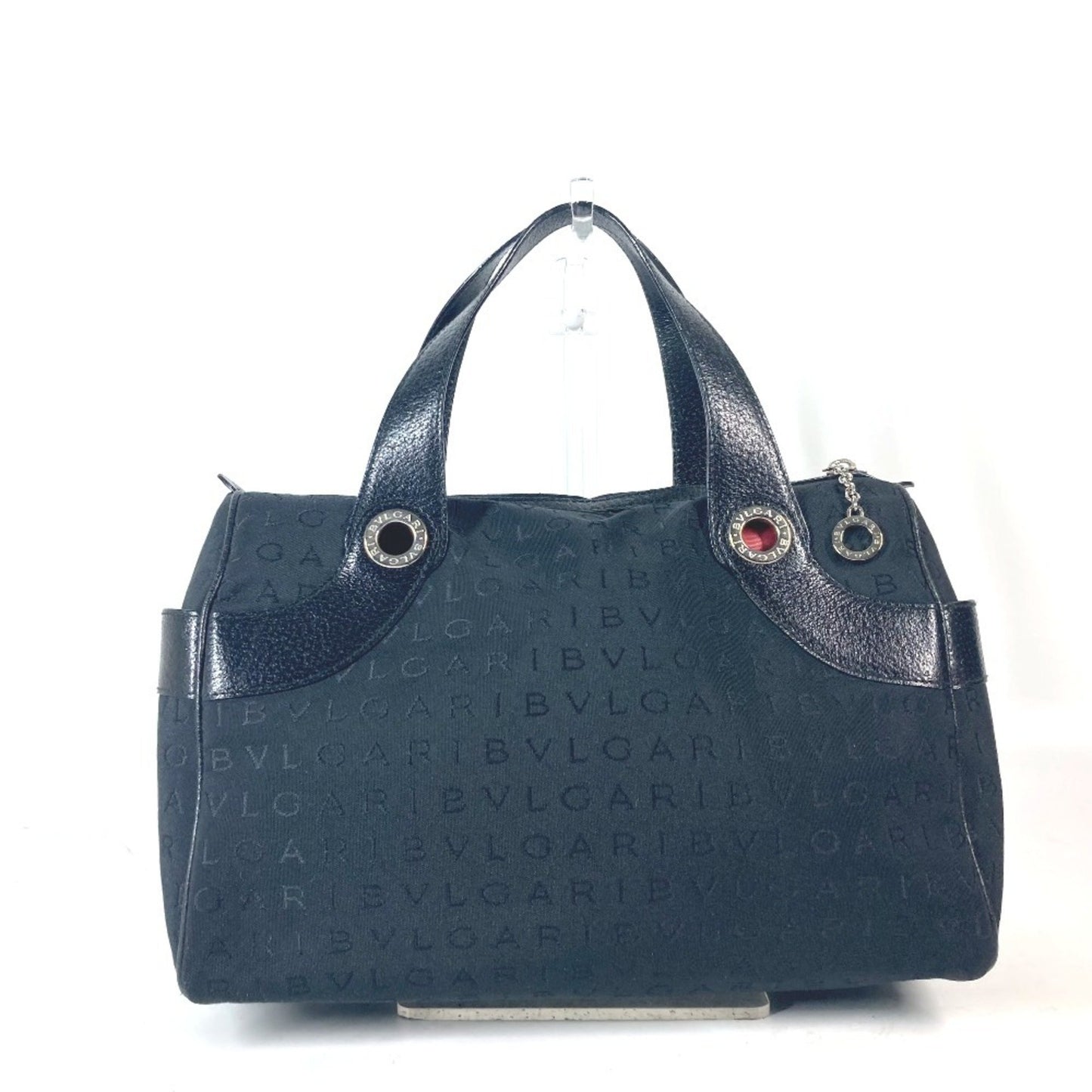 Bvlgari Bvlgari Mania Boston Bag Handbag Canvas Leather