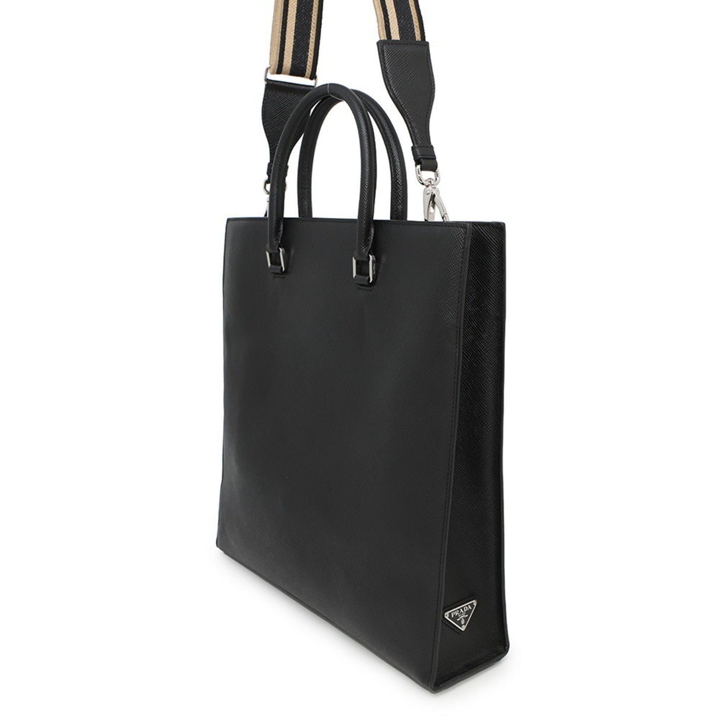 Prada Triangle Saffiano Leather Tote Bag 2Vg084 Prada Black 2-Way
