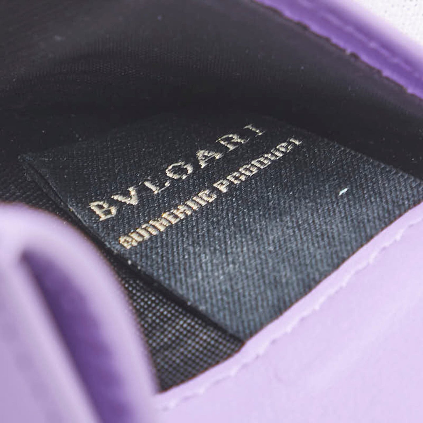 Bvlgari Serpenti Cabochon Card Case In Purple Leather
