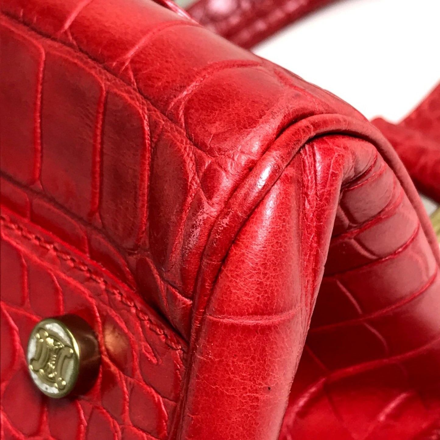 Celine Belt Bag Hand Bag Red Goldhardware