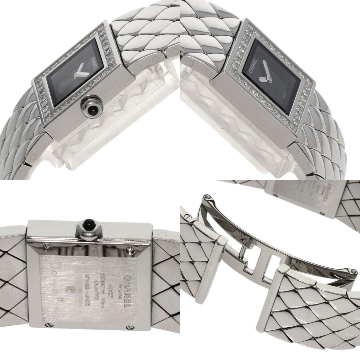 Chanel H0489 Matelasse Diamond Watch Stainless Steel Ss