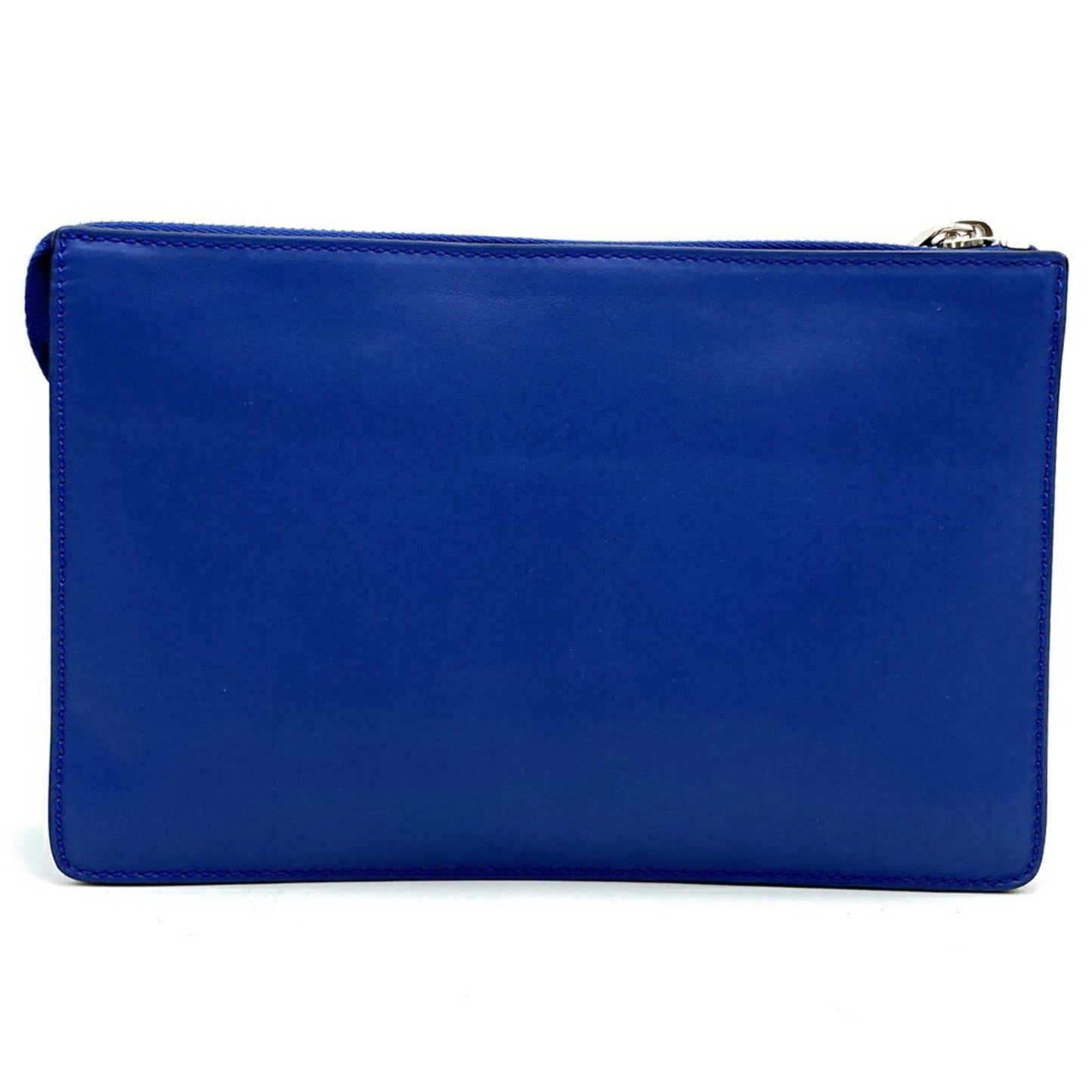Fendi 7Va350 Vocabulary Clutch Bag Think Second Pouch Blue Leather