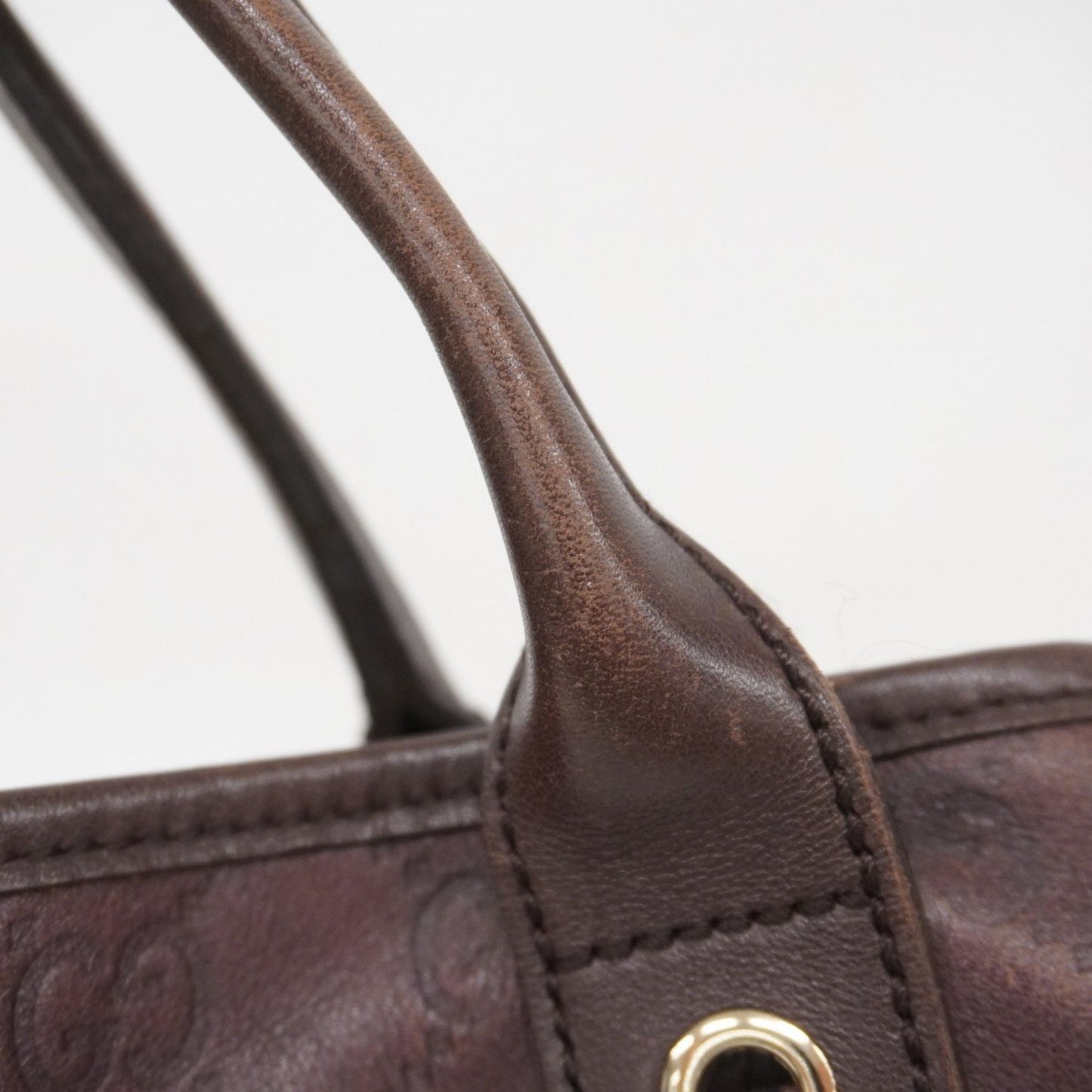 Gucci Tote Bag Guccissima Princess 163805 Leather Brown Champagne