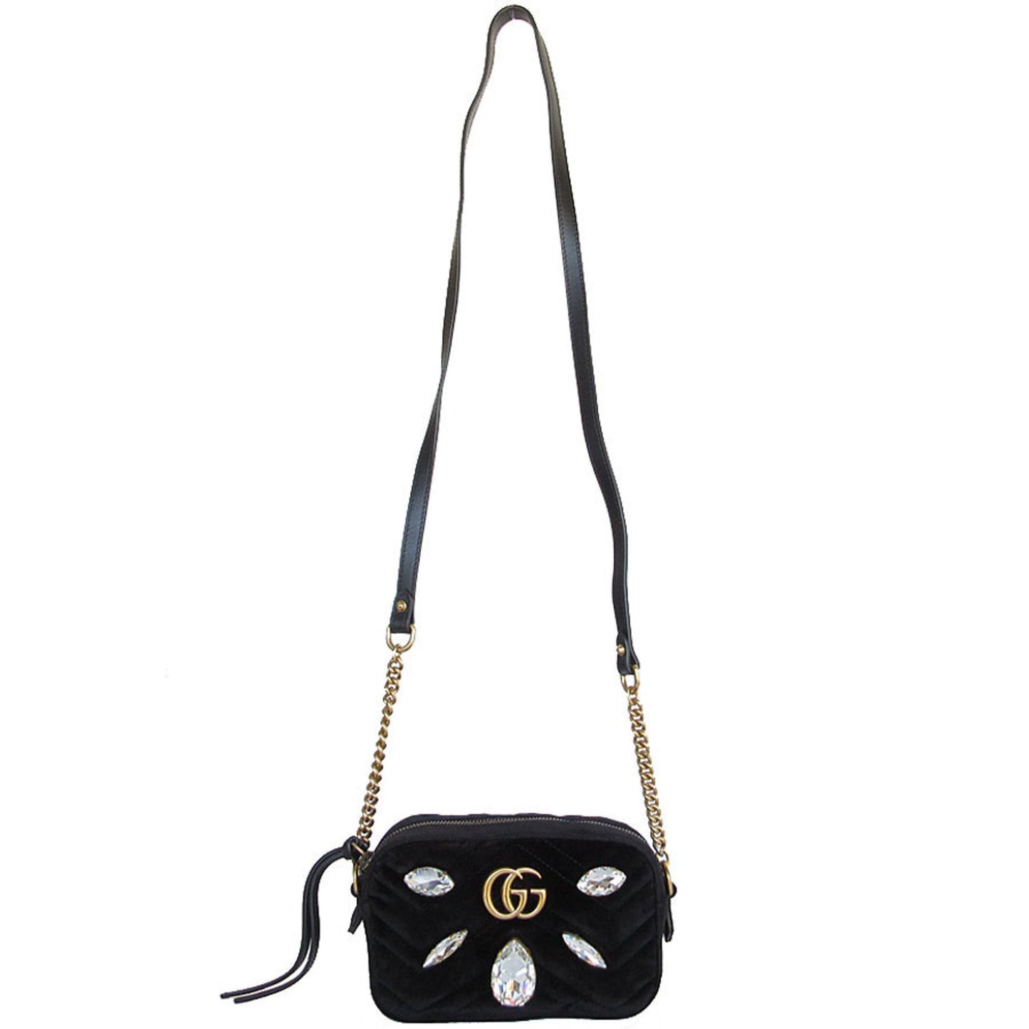 Gucci Shoulder Bag Gg Marmont Velvet Black