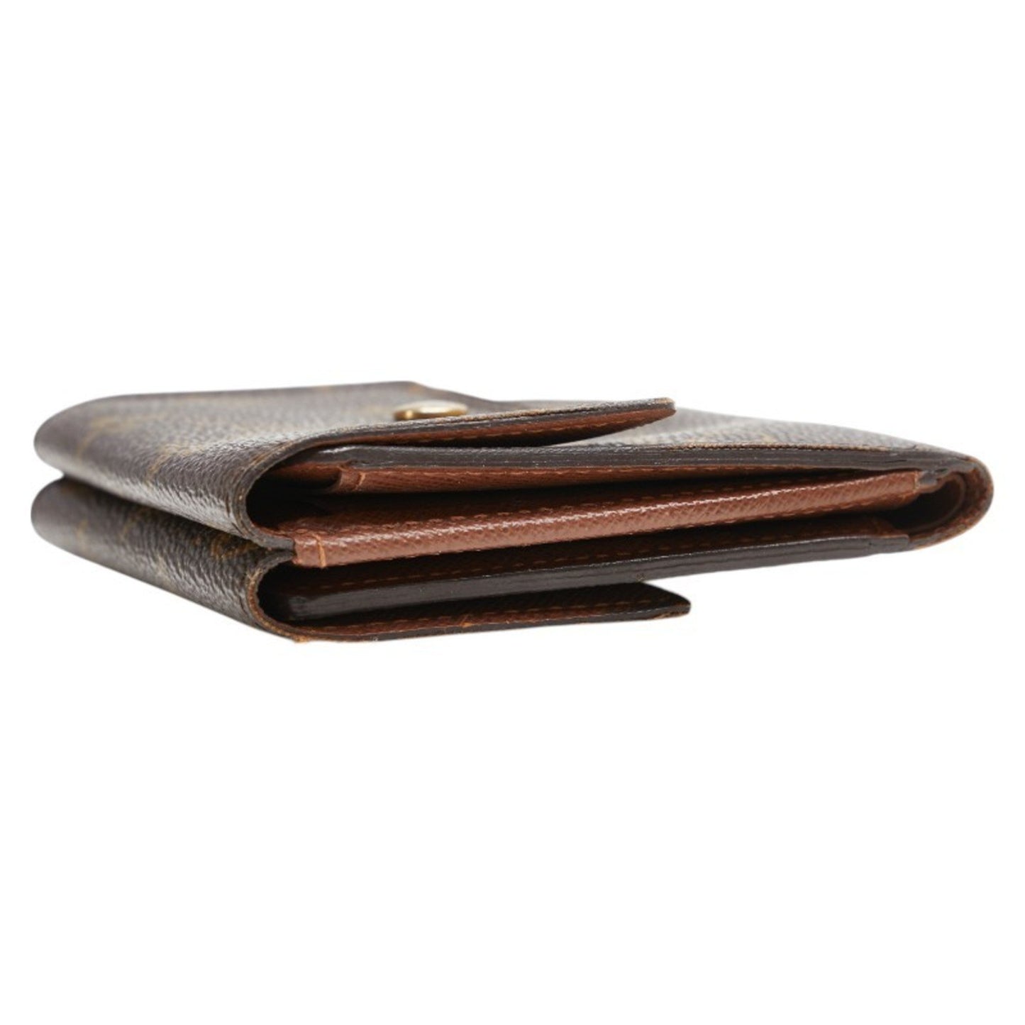 Louis Vuitton Monogram Porte Monnaie Bi-Fold Wallet M61652 Brown Leather