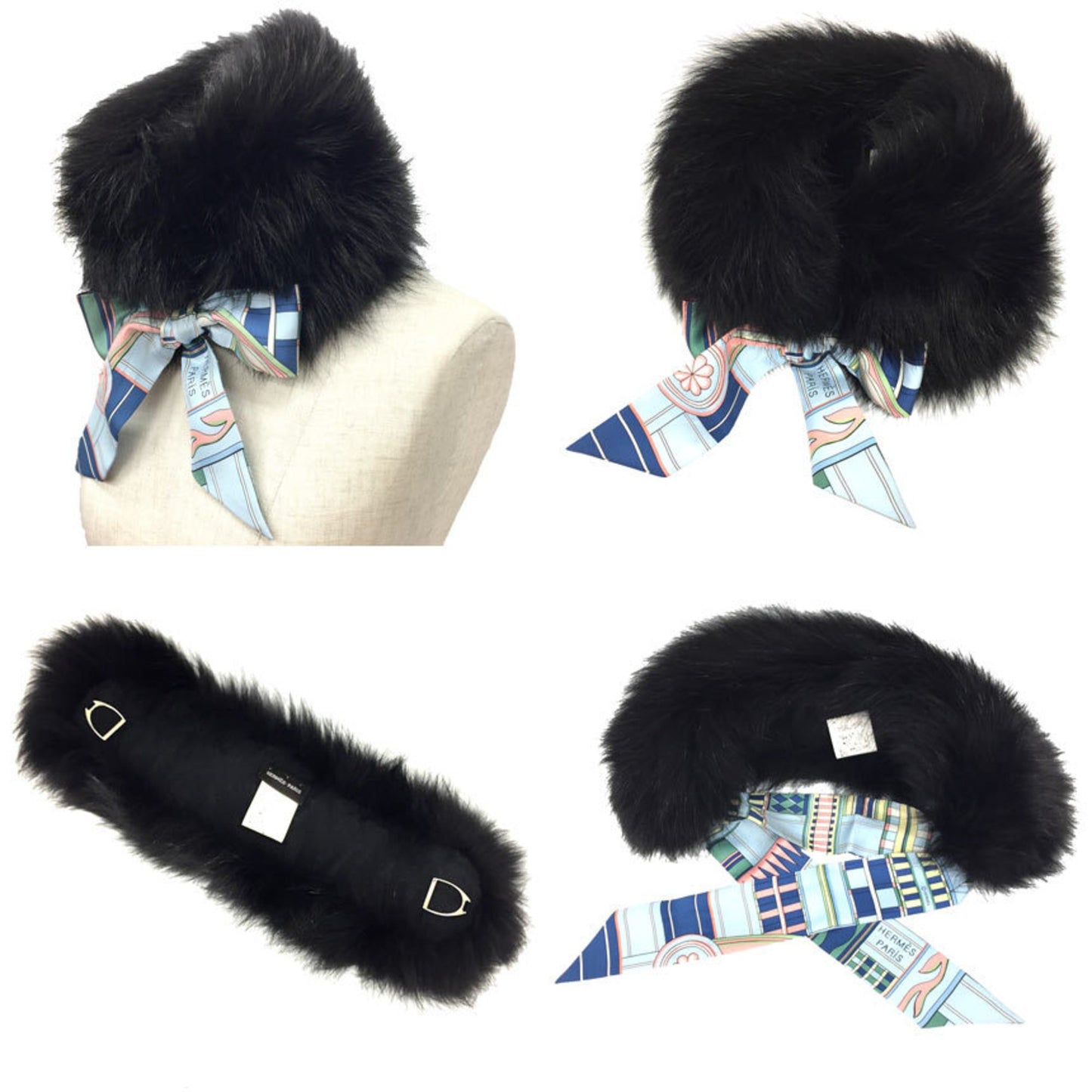 Hermes Hermes Tippet Fox Fur Fur Collar Collar Scarf Stole