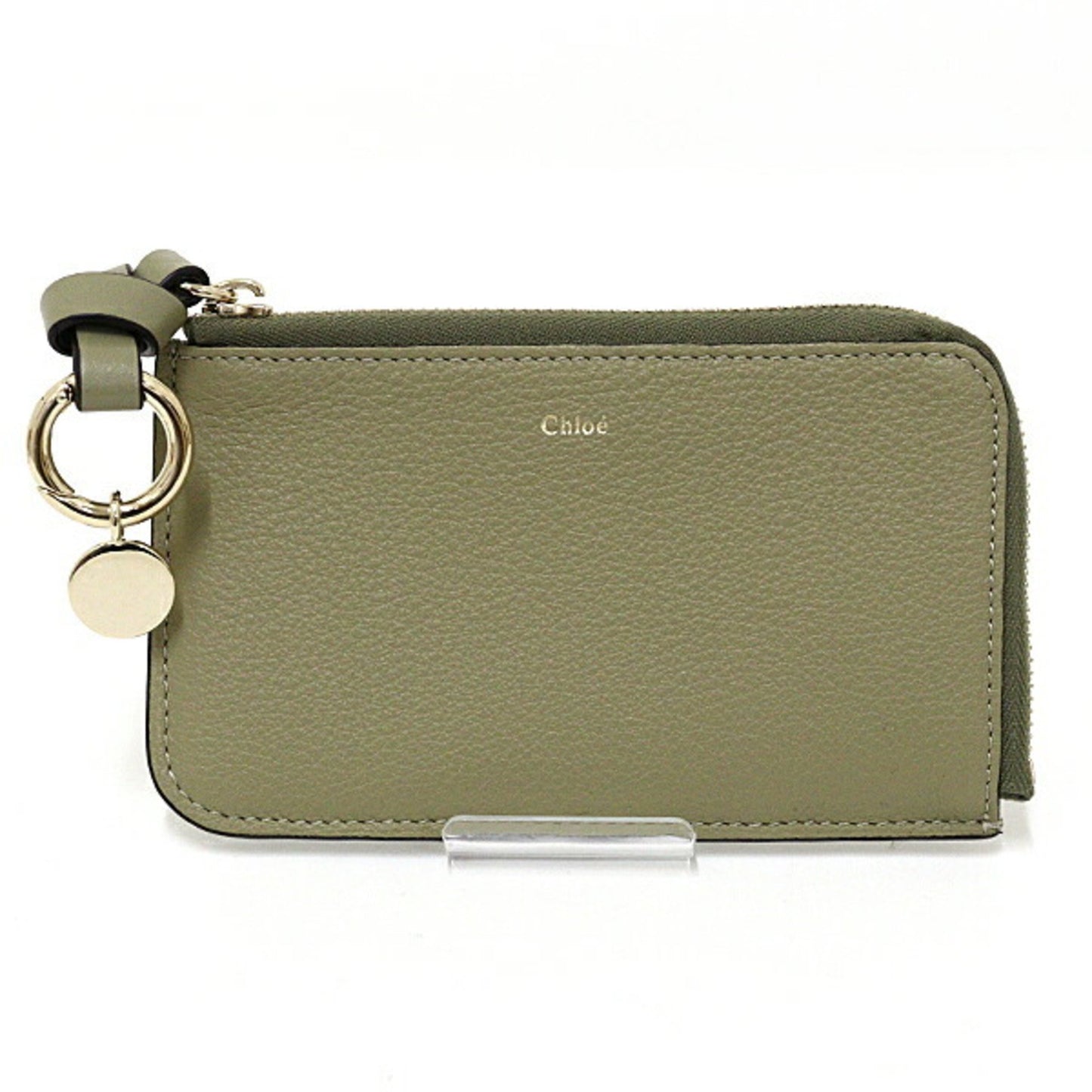 Chlo Chloe Grained Leather Alphabet Wallet Card Case Chc21Wp716F5738I Pottery Green