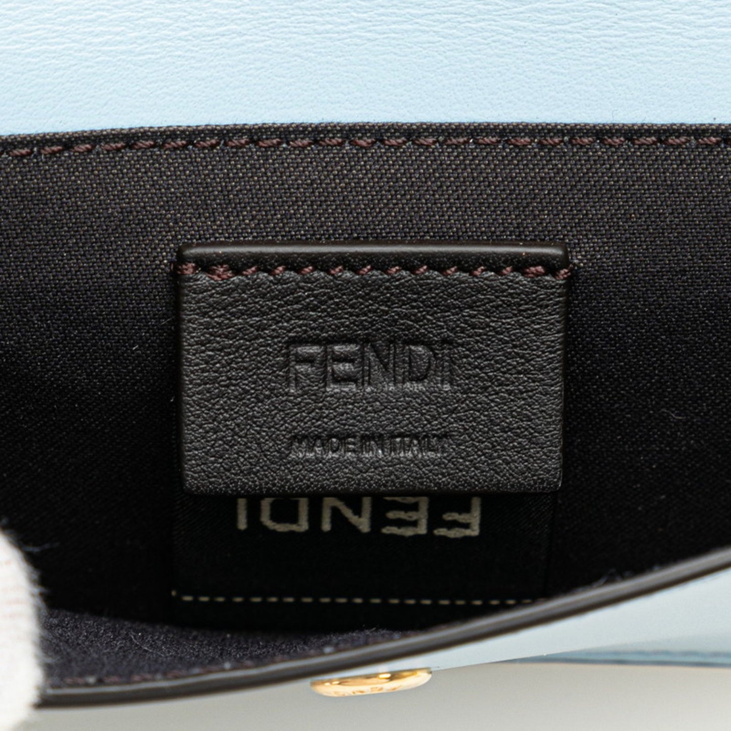 Fendi Roma Card Case Business Holder 8M0423 Light Blue Leather