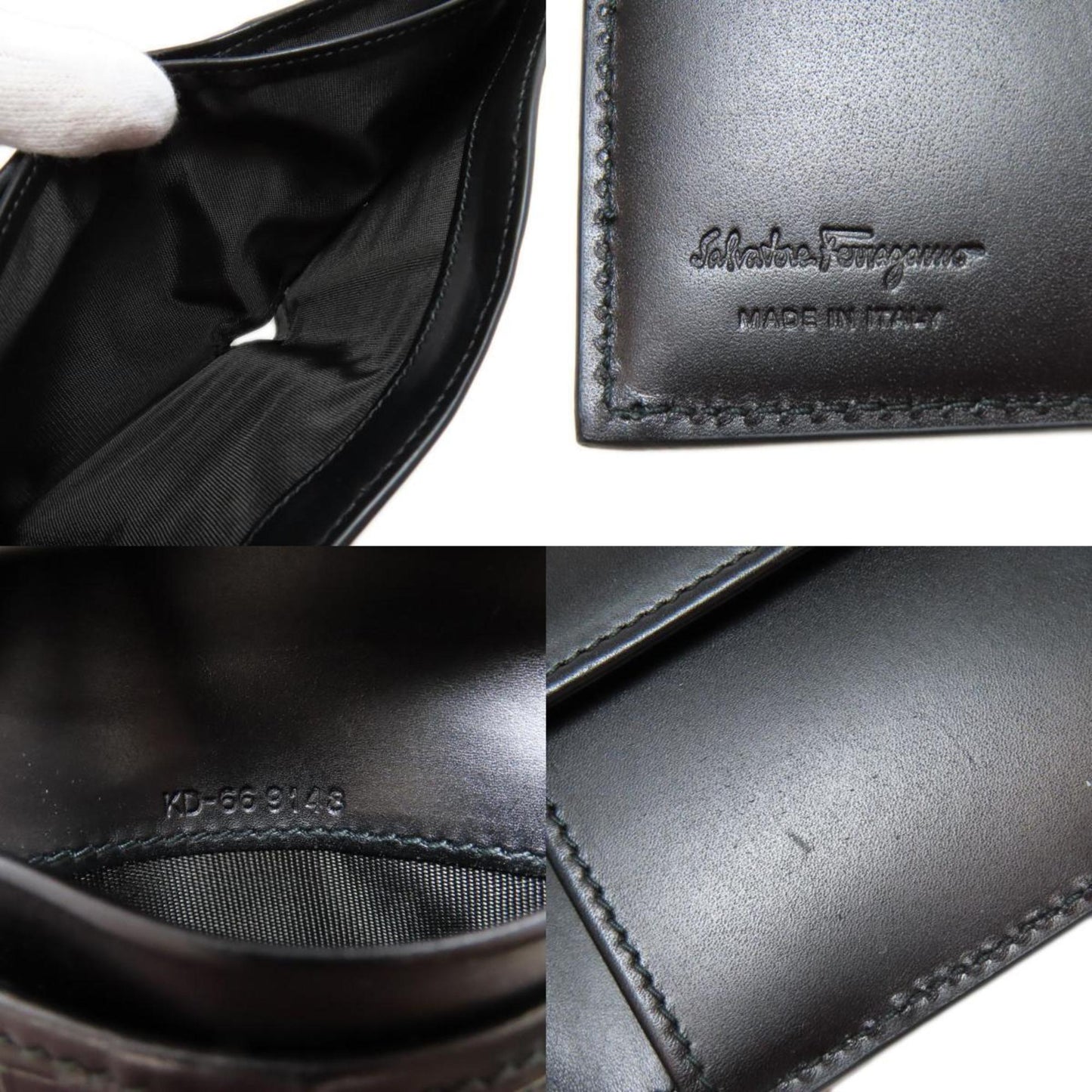Salvatore Ferragamo Gancini Pattern Bi-Fold Wallet Leather