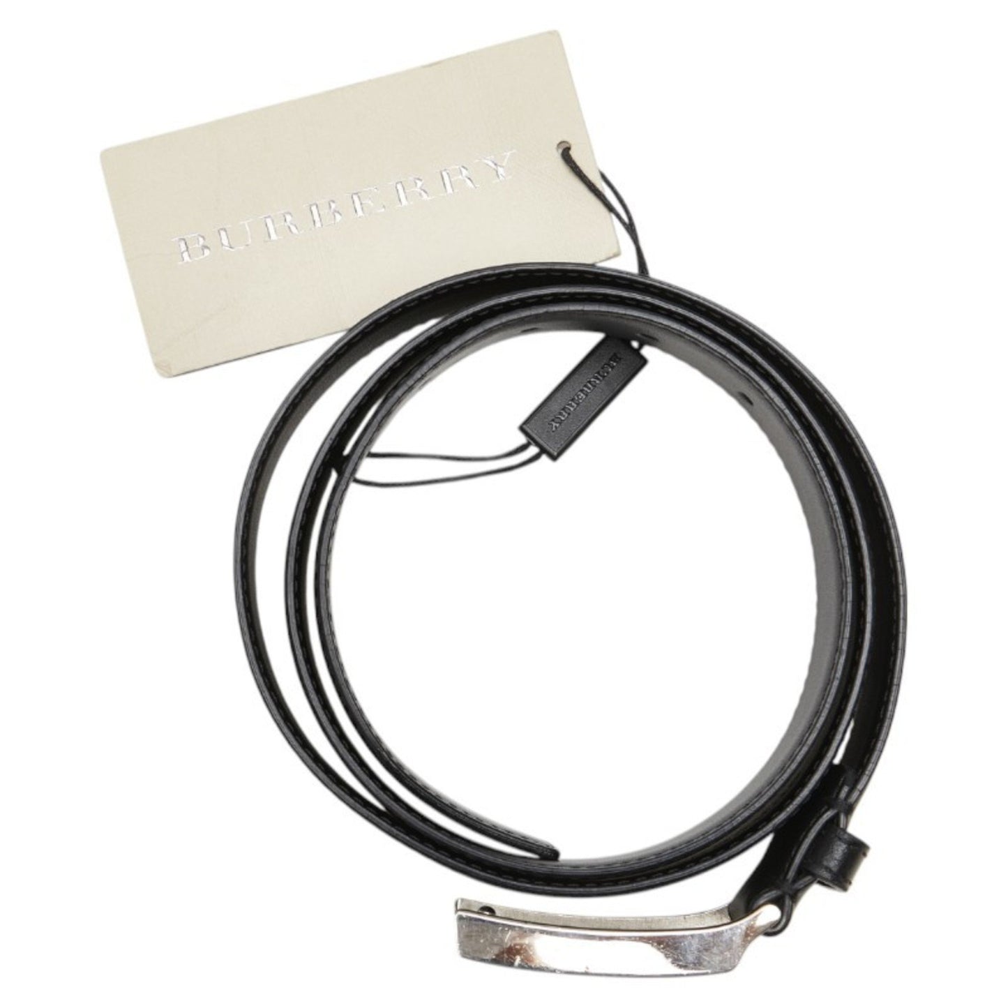 Burberry Logo Belt Size: 105 42 Black Leather