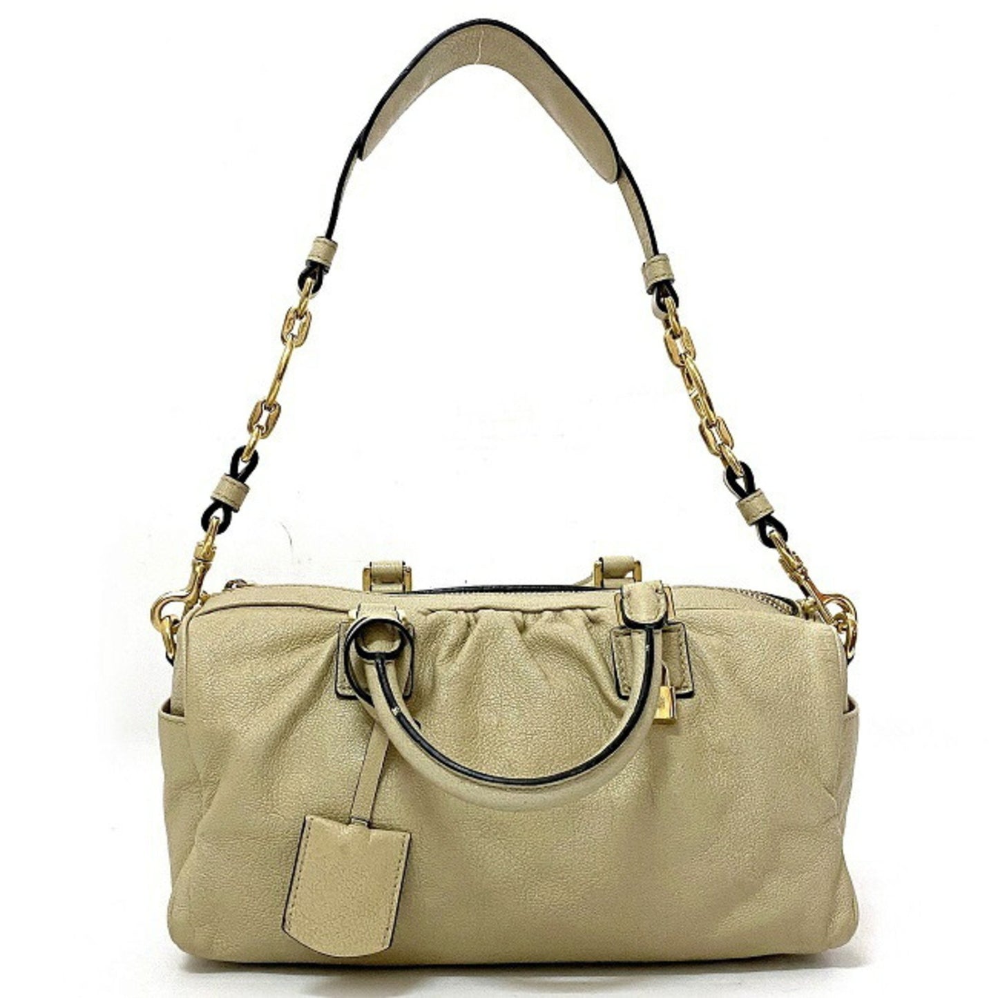 Loewe 2Way Gold Lame Anagram Leather Loewe Boston Handbag Champagne
