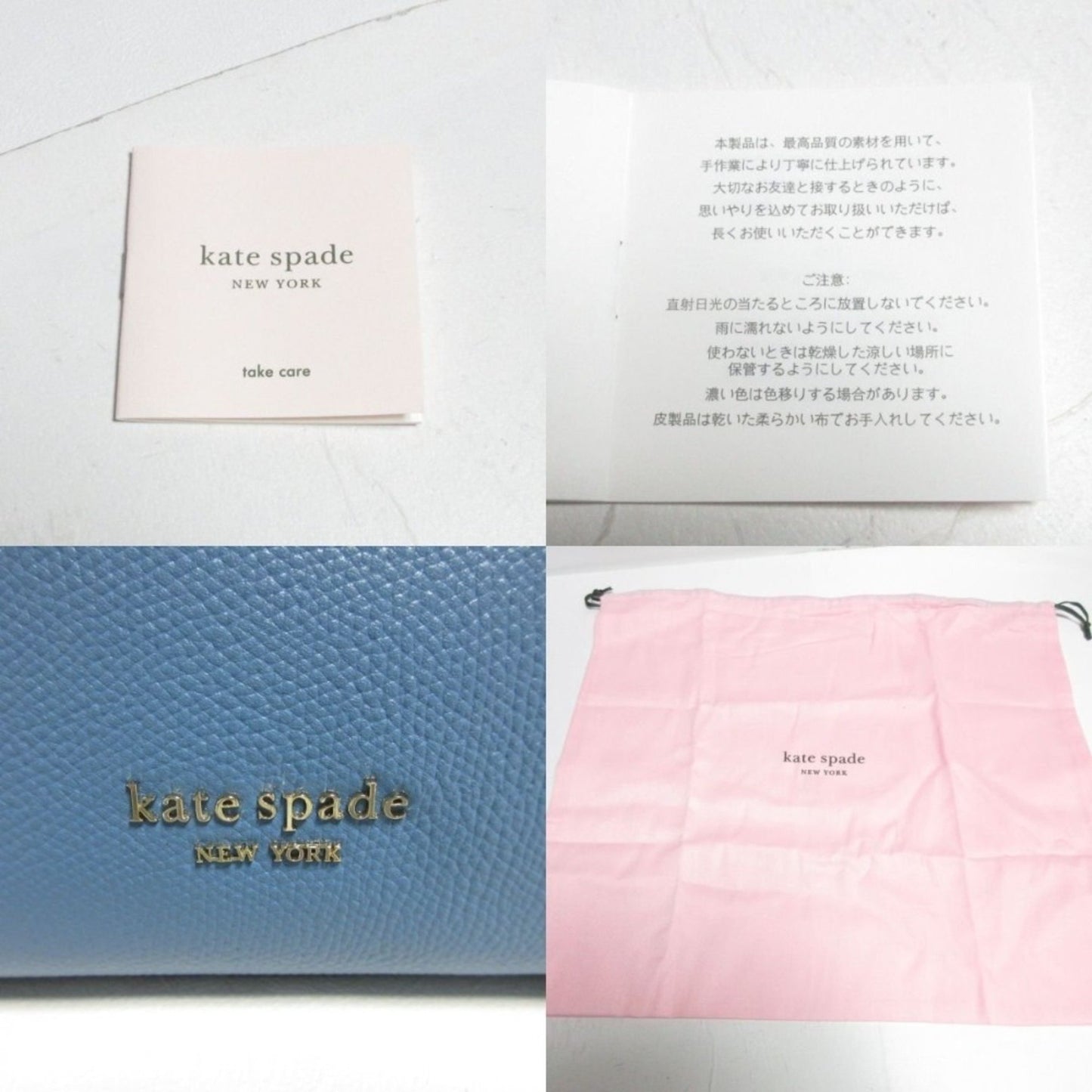 Kate Spade Classic Medium Satchel Leather 2Way Handbag Shoulder Bag Blue