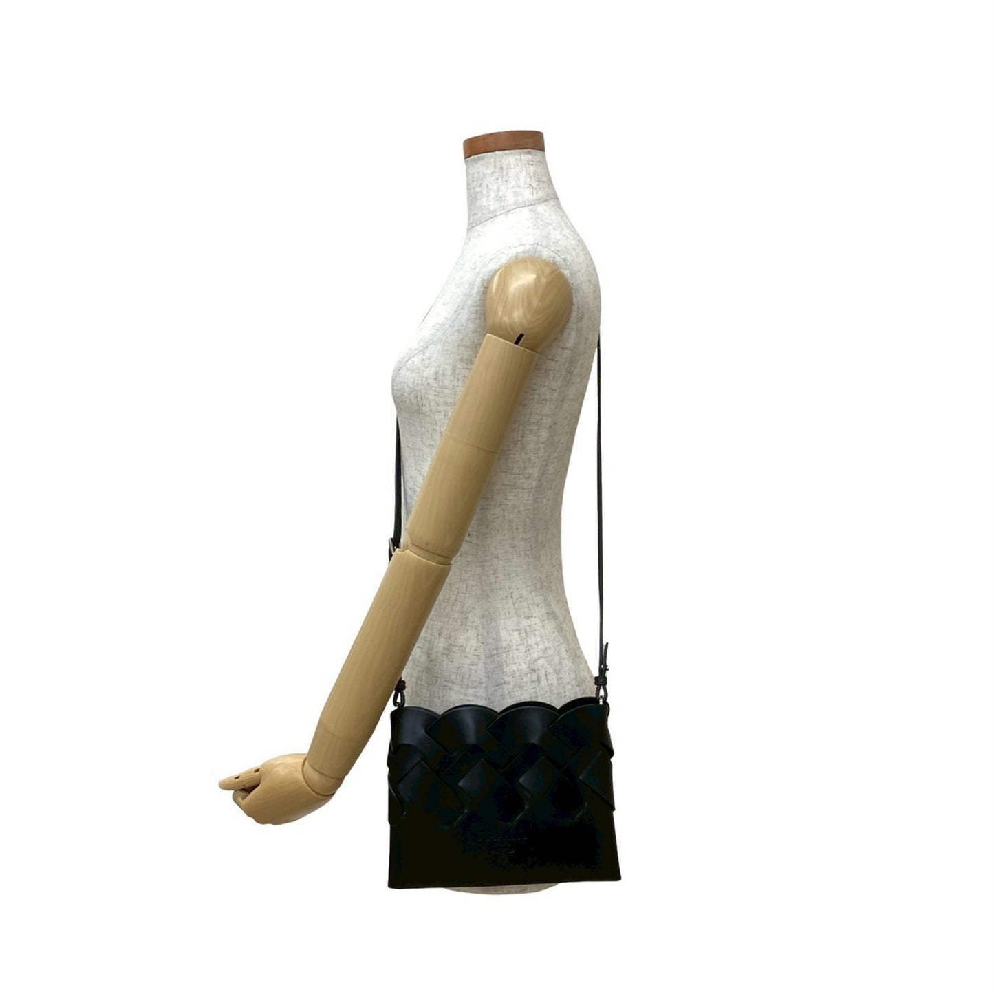 Prada Prada Logo Vitello Intrecciato Leather Shoulder Bag/Pochette/Sacoche In Black 28364