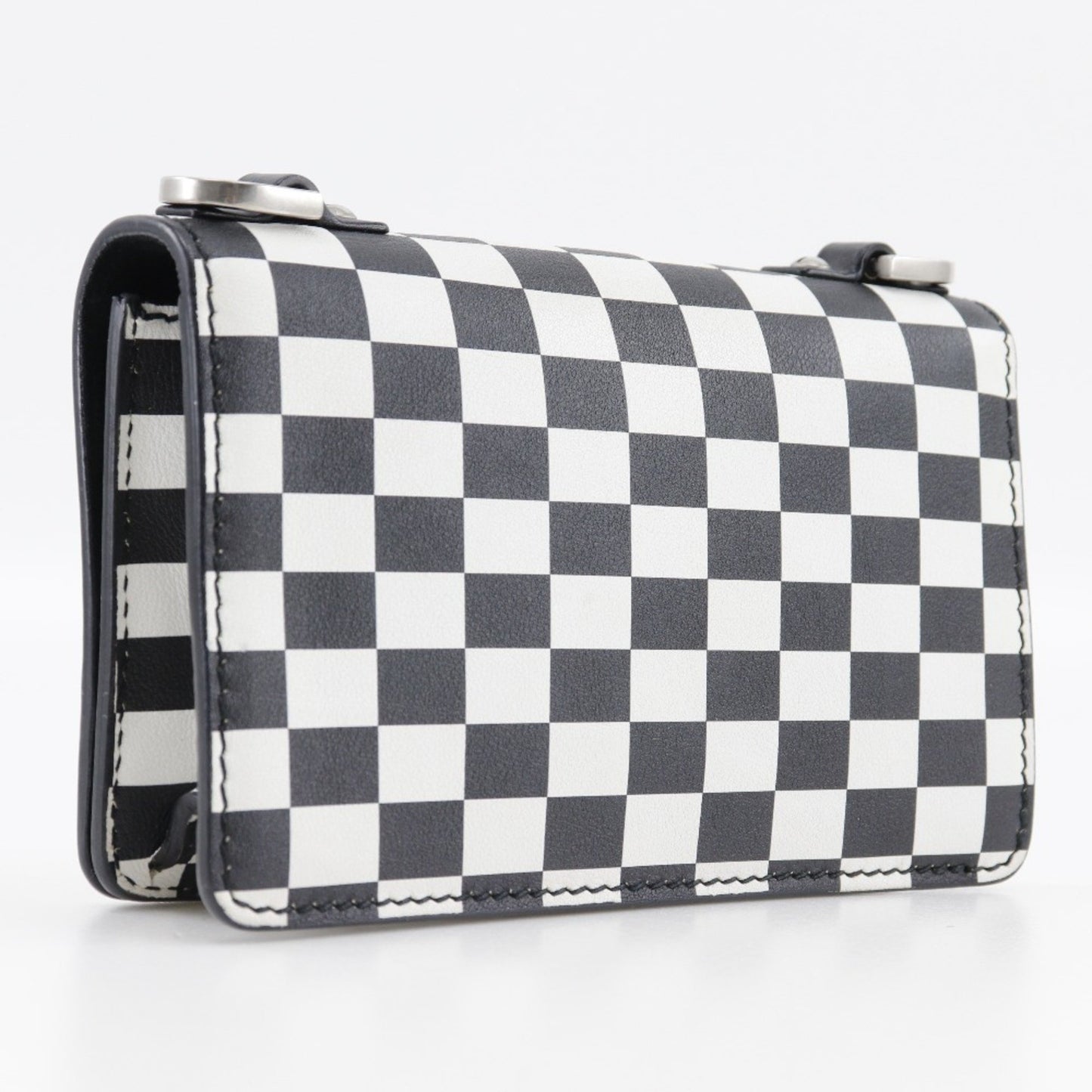 Christian Dior Jadior Shoulder Bag Clutch Calf Black/White 2Way Type