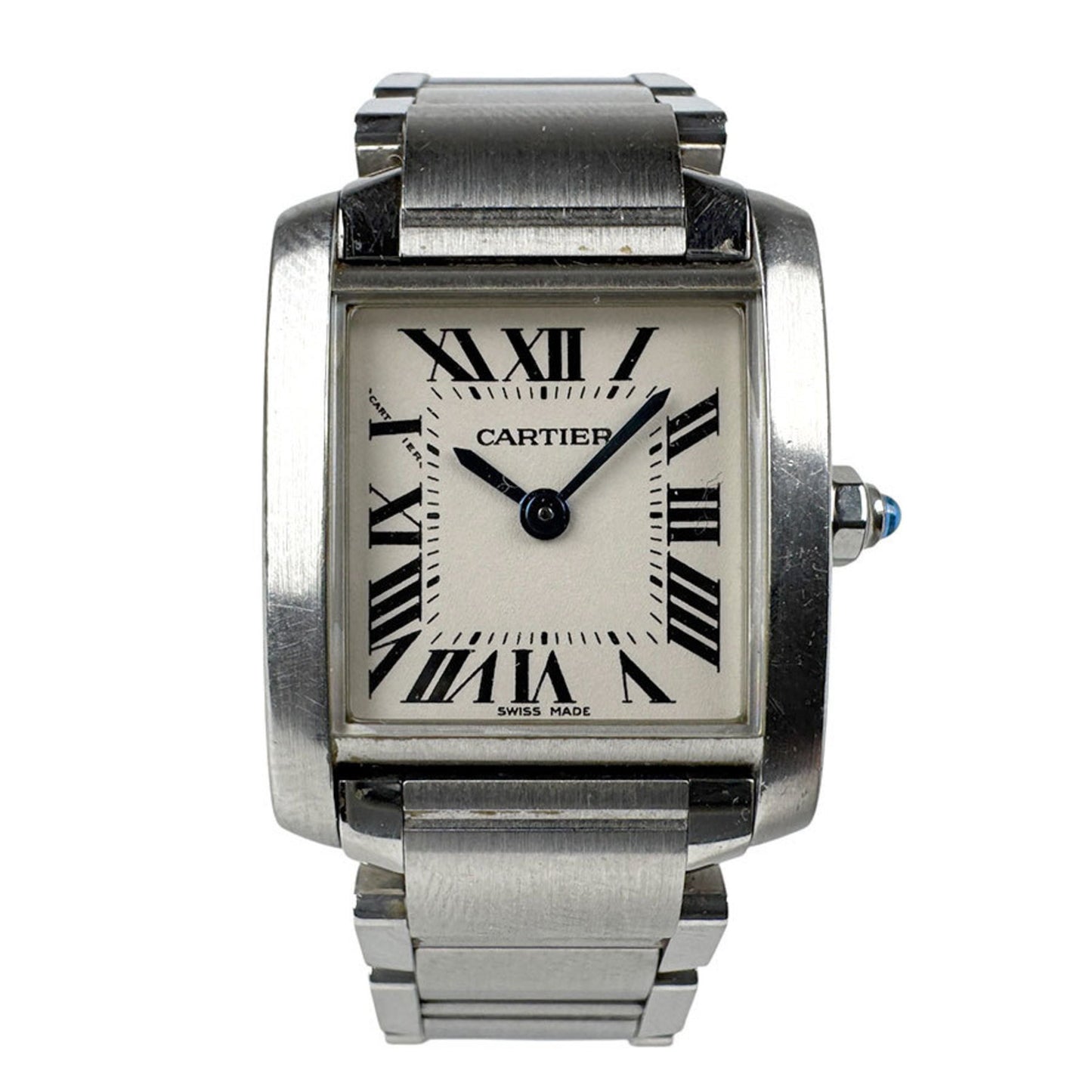 Cartier Watch Tank Francaise Sm Stainless Steel Silver X White
