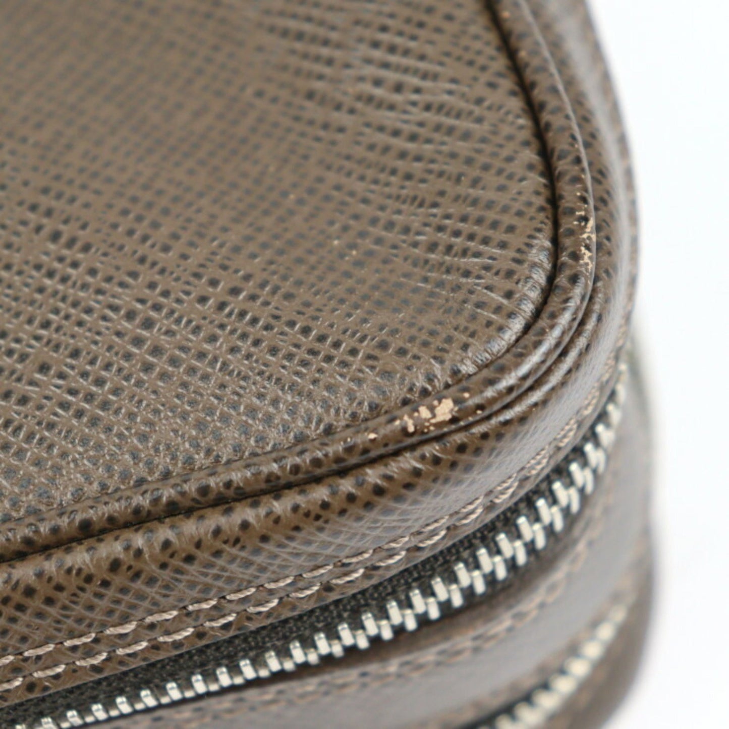 Louis Vuitton Louis Vuitton Pavel Second Bag M31148 Taiga Grizzly Silver Hardware Wristlet Clutch