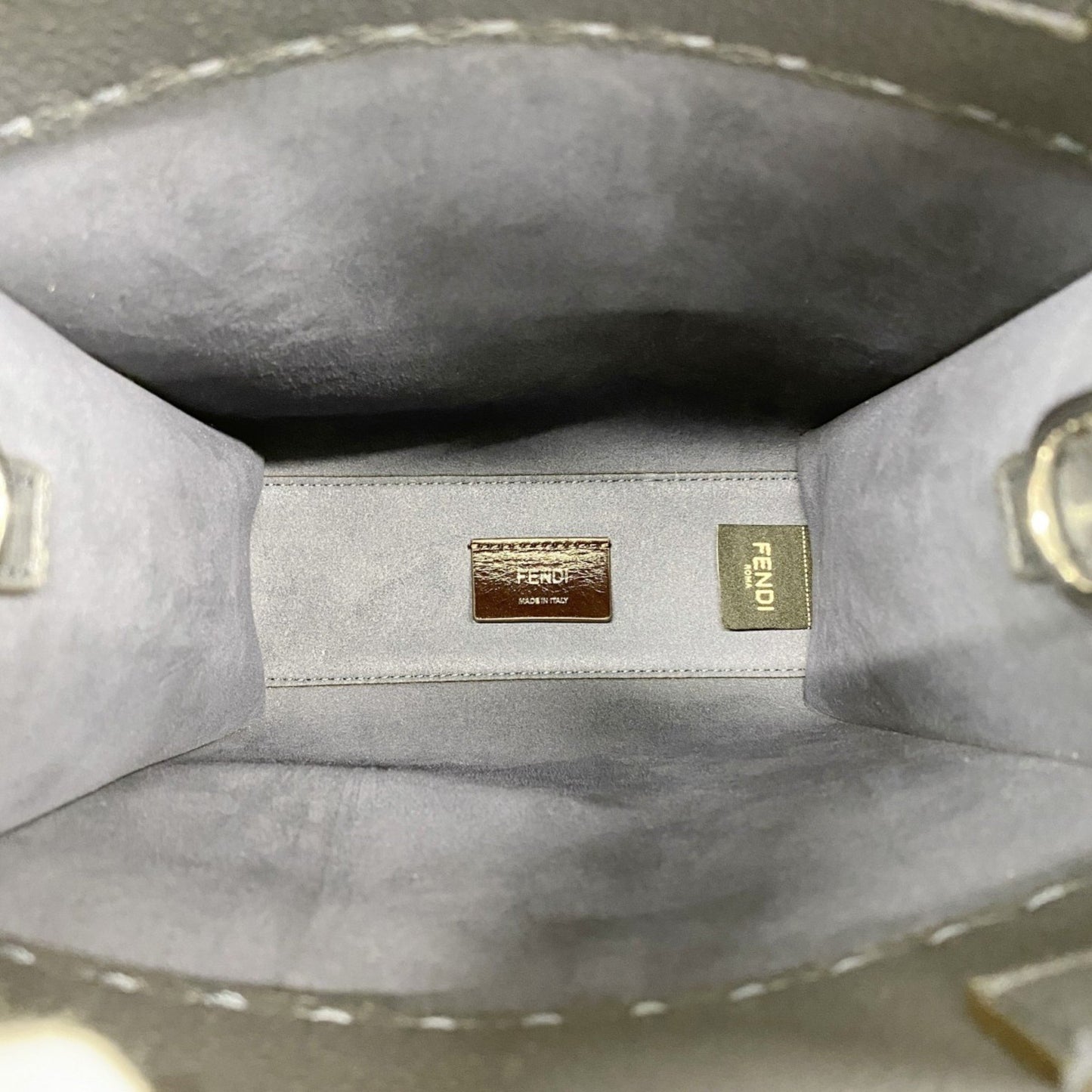 Fendi Roma Go To Leather Handbag In Navy