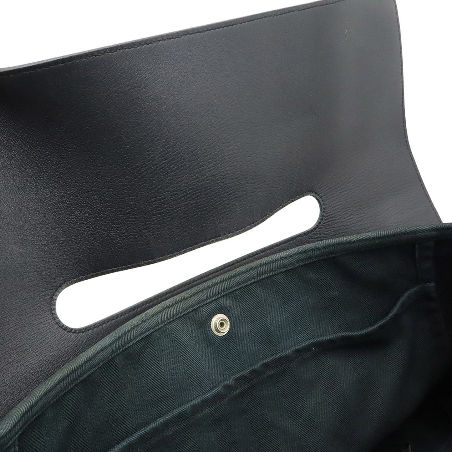 Hermes Valparaiso Mm Handbag Tote Bag In Toile Chevron Leather Black.